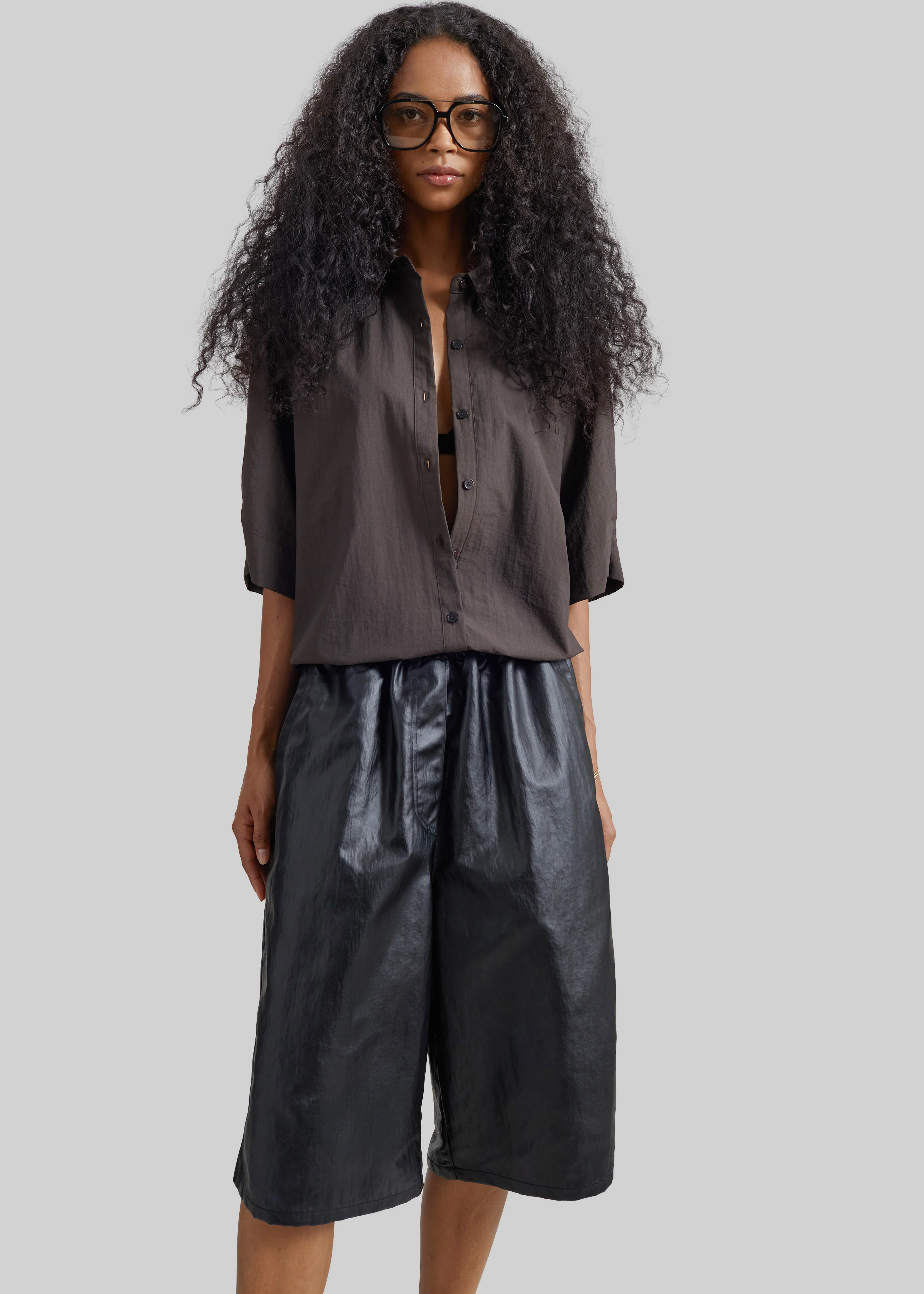 Comporta Drawstring Shirt - Brown - Image 3