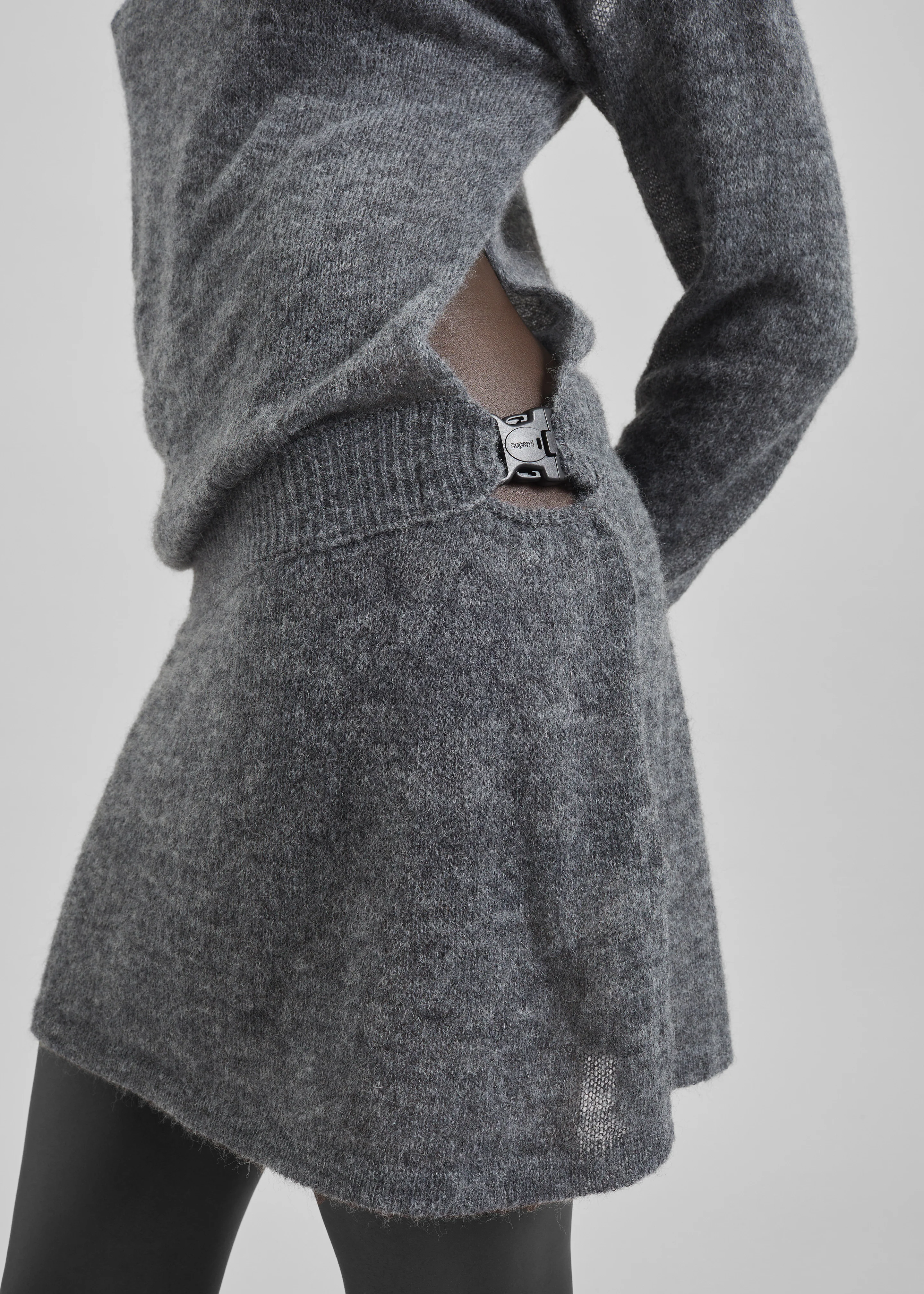 Coperni Buckle Cut-Out Dress - Grey - Image 2