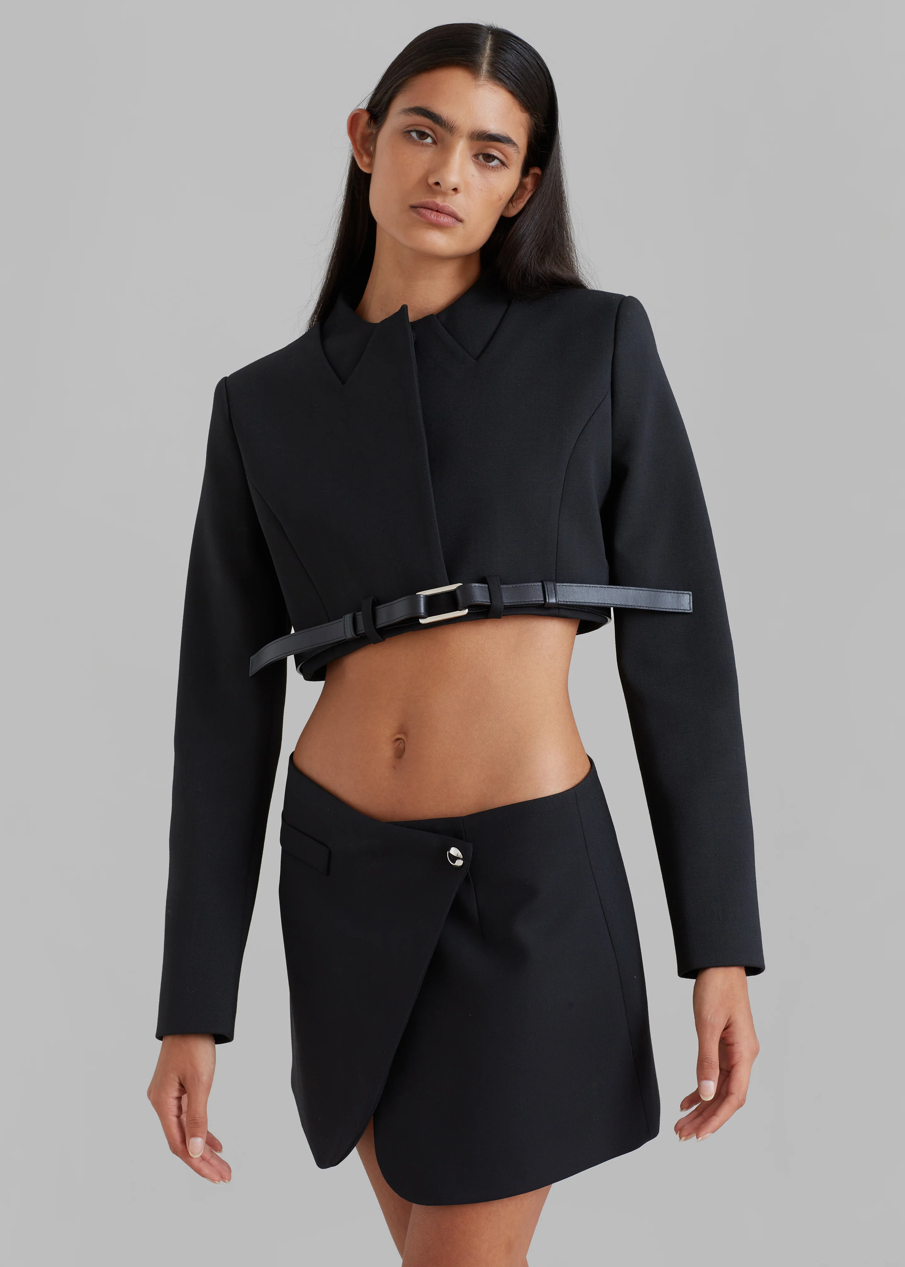 Coperni Cropped Trompe-L'Oeil Jacket - Black - Image 5