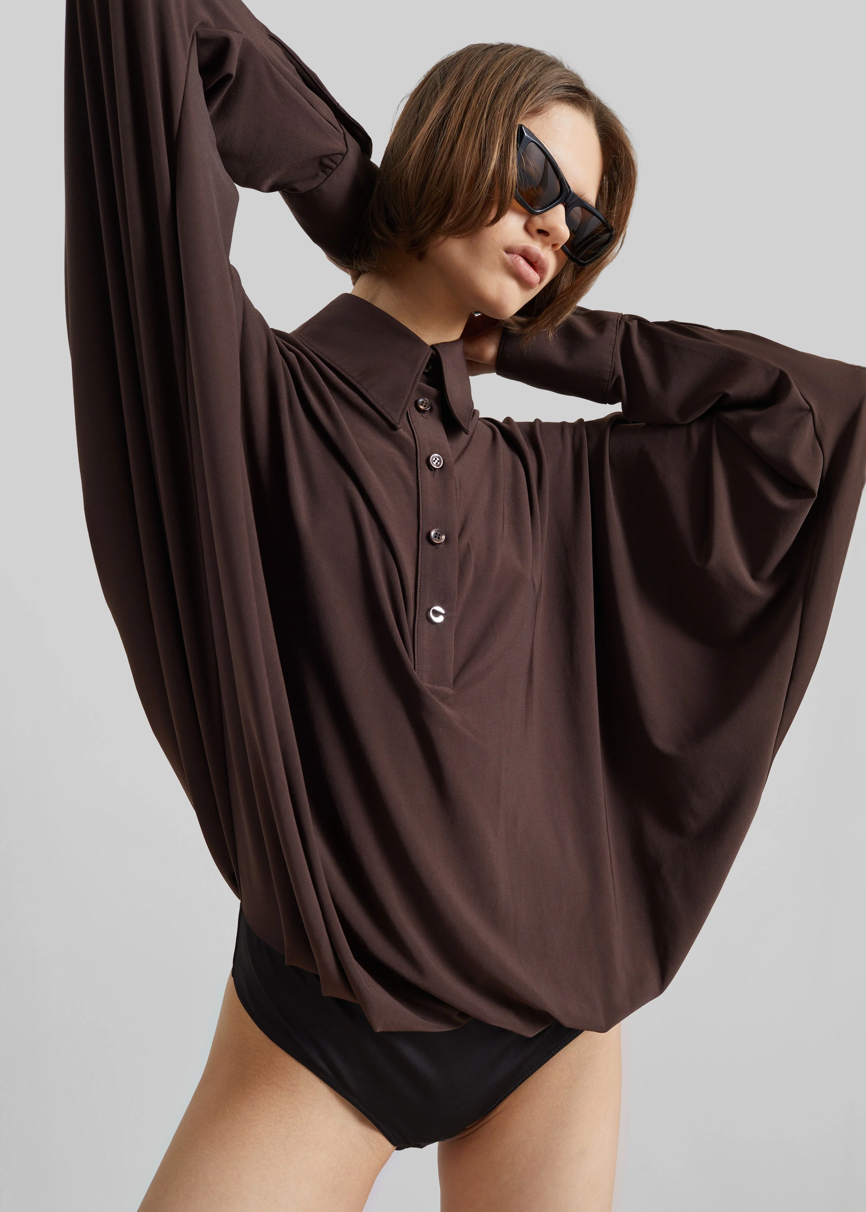 Coperni Draped Boxy Body - Brown - Image 5