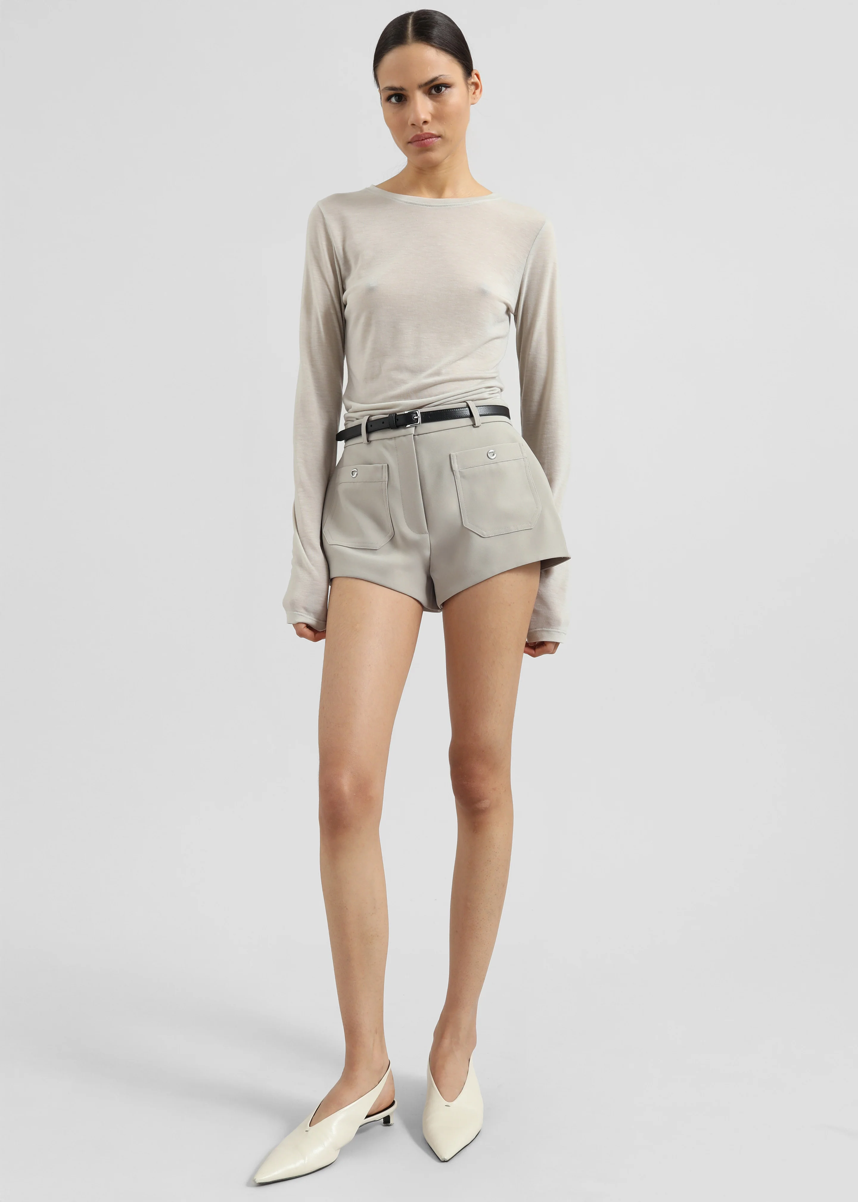 Coperni Four Pocket Tailored Mini Shorts - Beige - Image 3