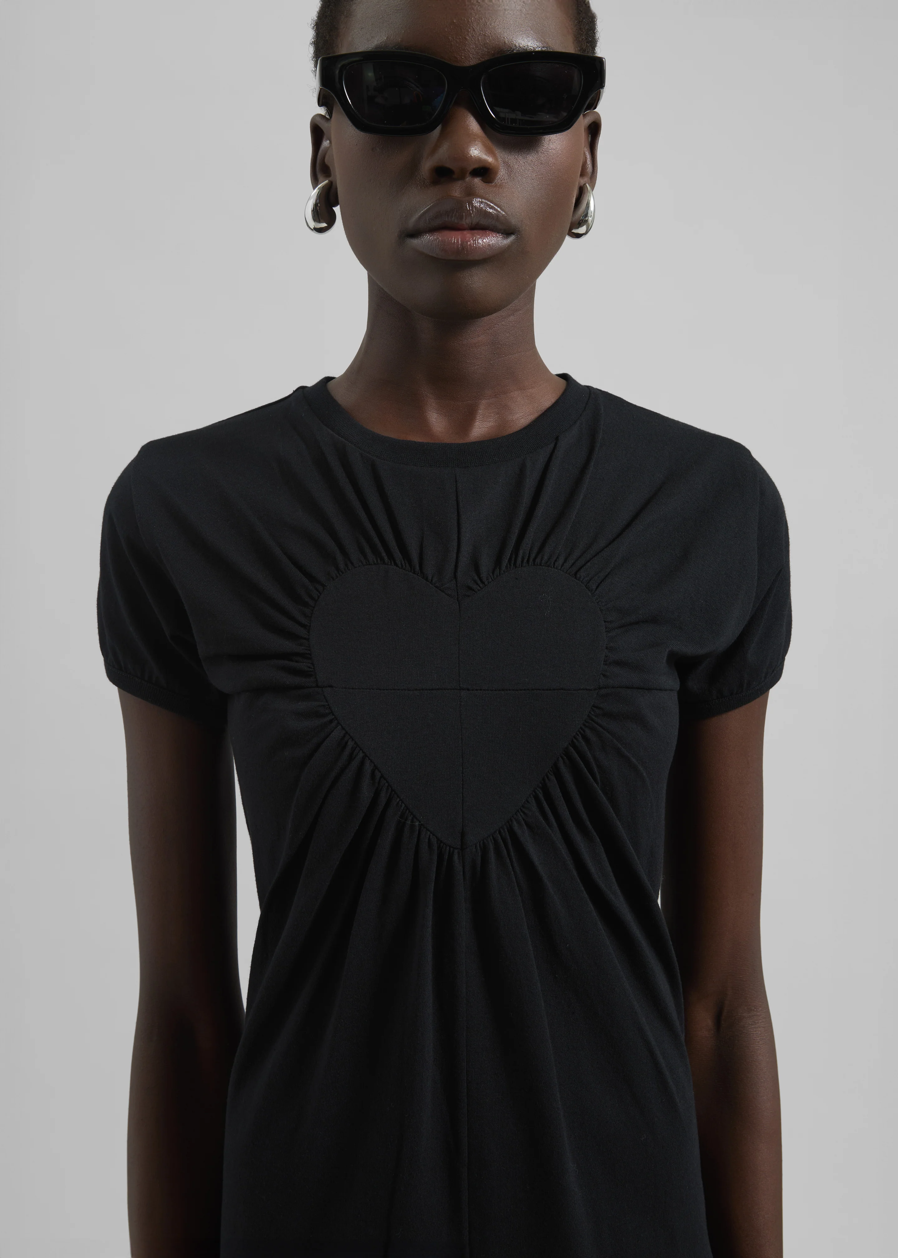 Coperni Gathered Heart Dress - Black - Image 2