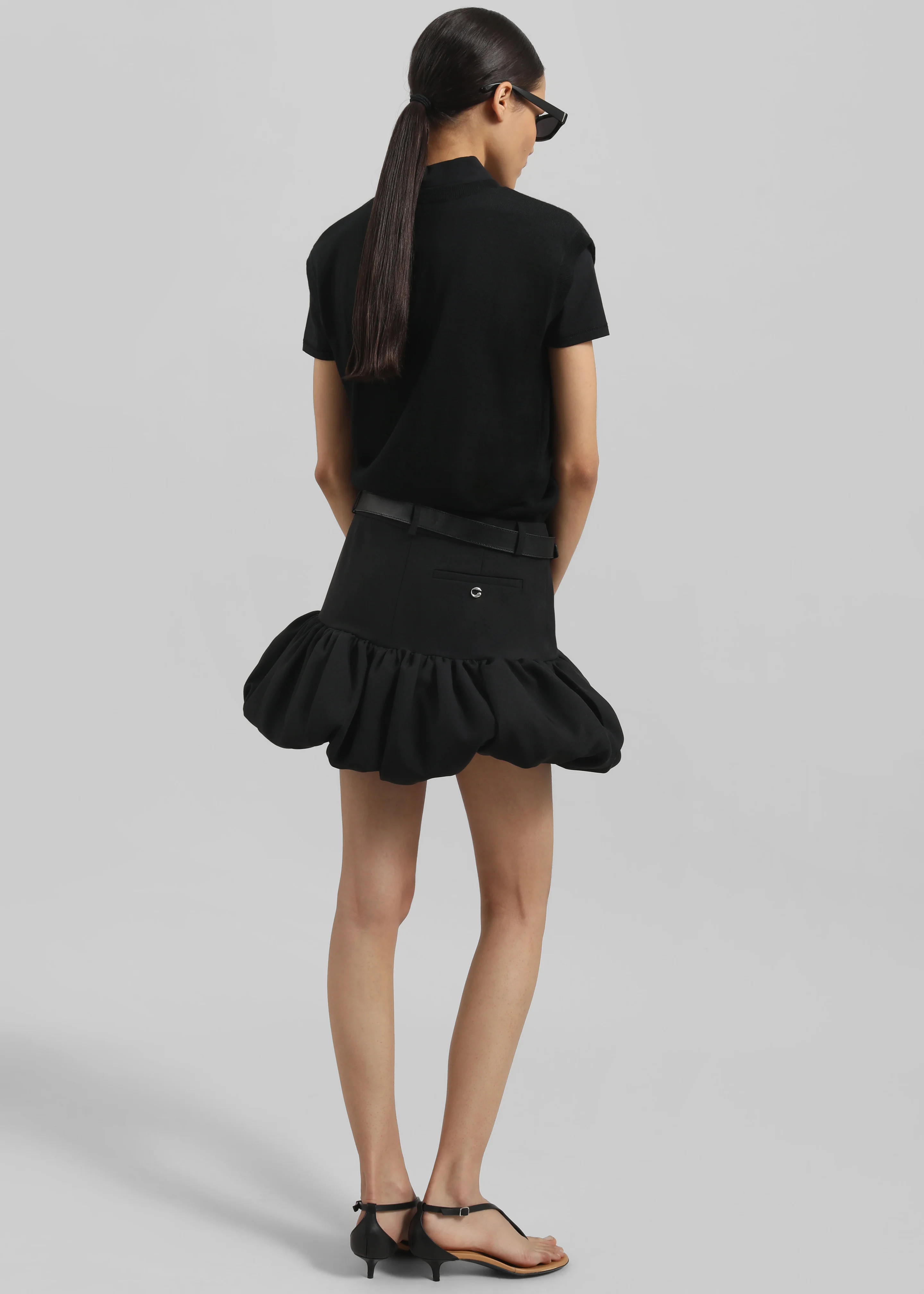 Coperni Gathered Hem Tailored Skirt - Black - Image 7