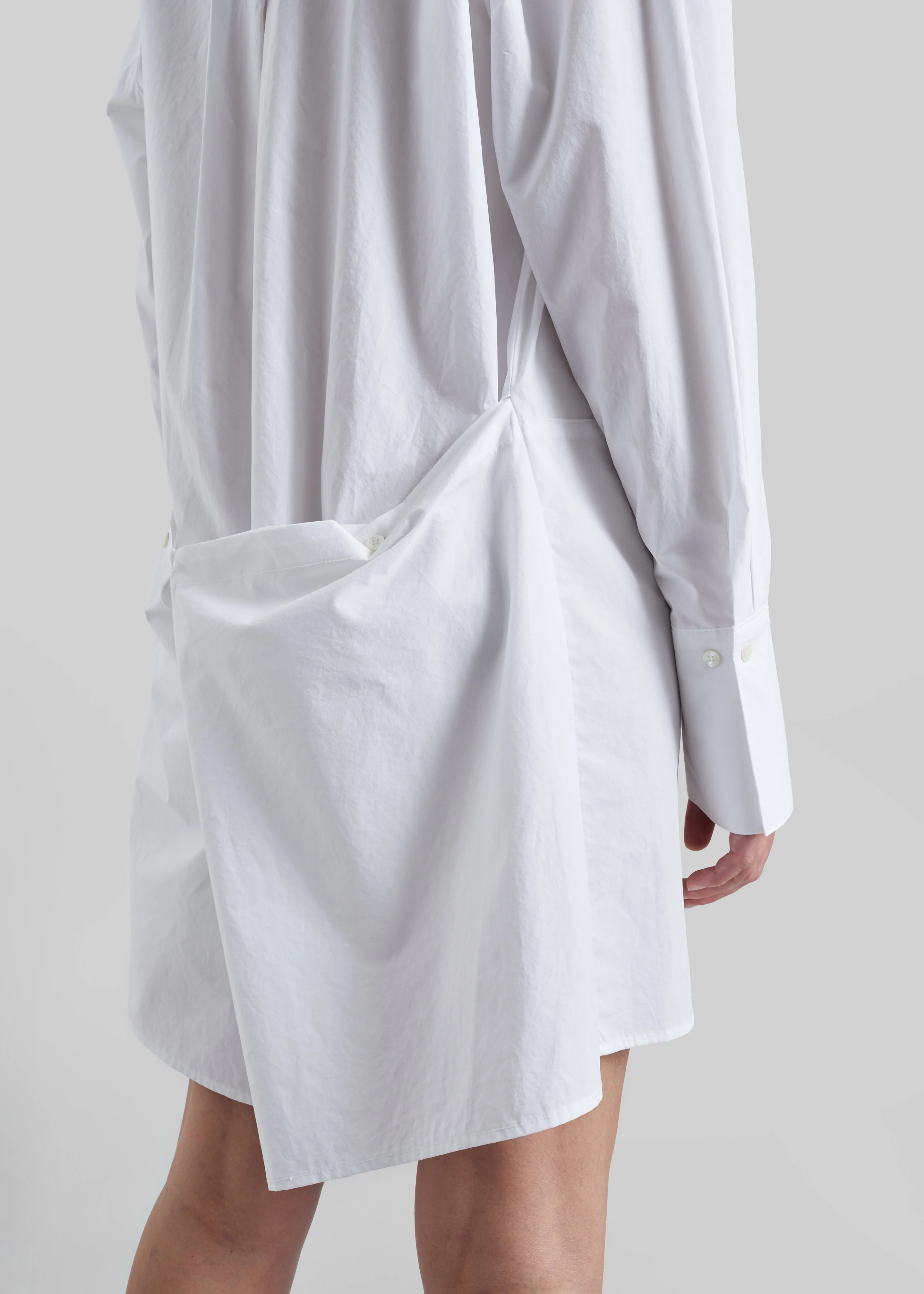 Corella Adjustable Back Shirt Dress - White - Image 4