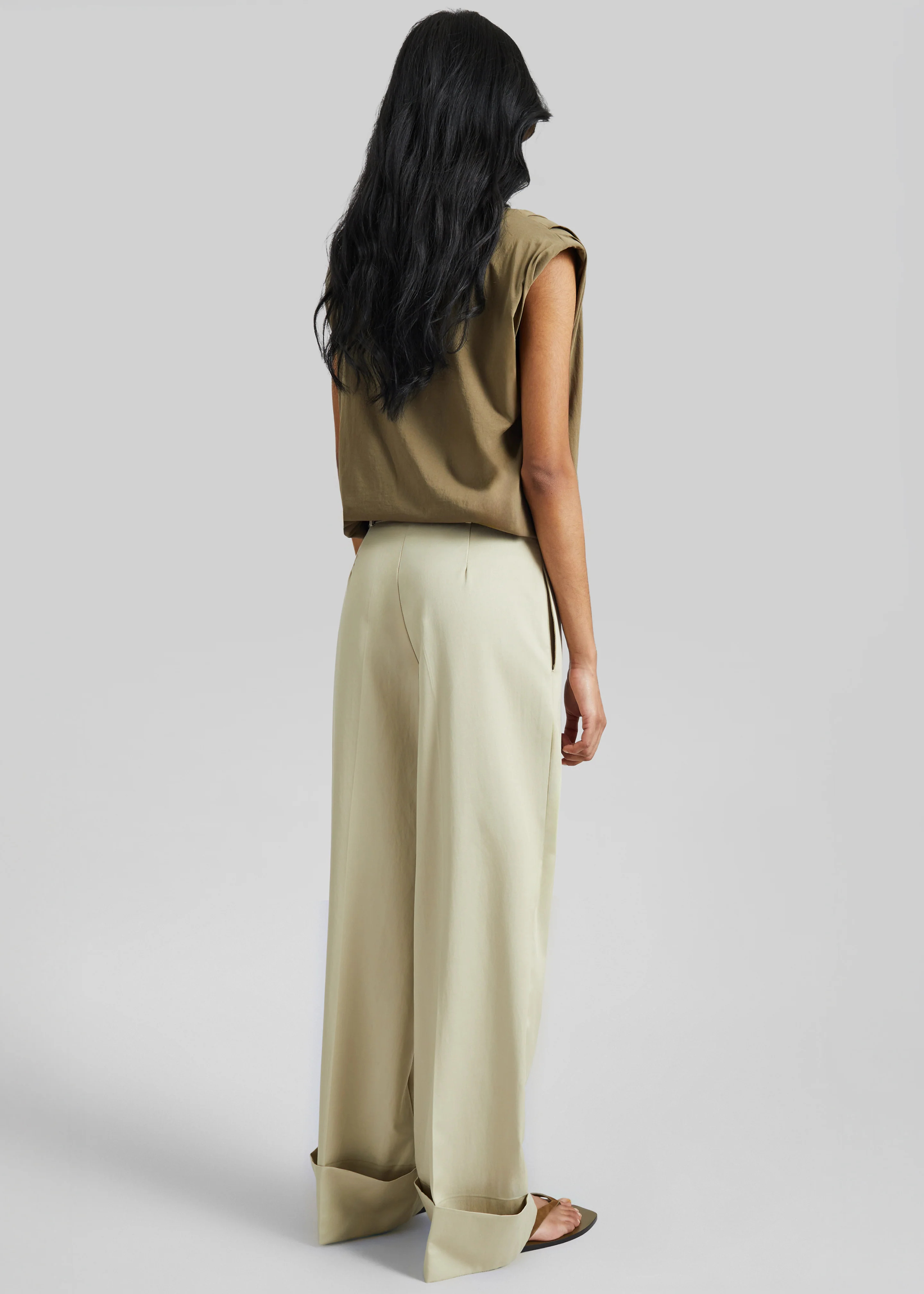Corris Straight Cuff Trousers - Beige - Image 6