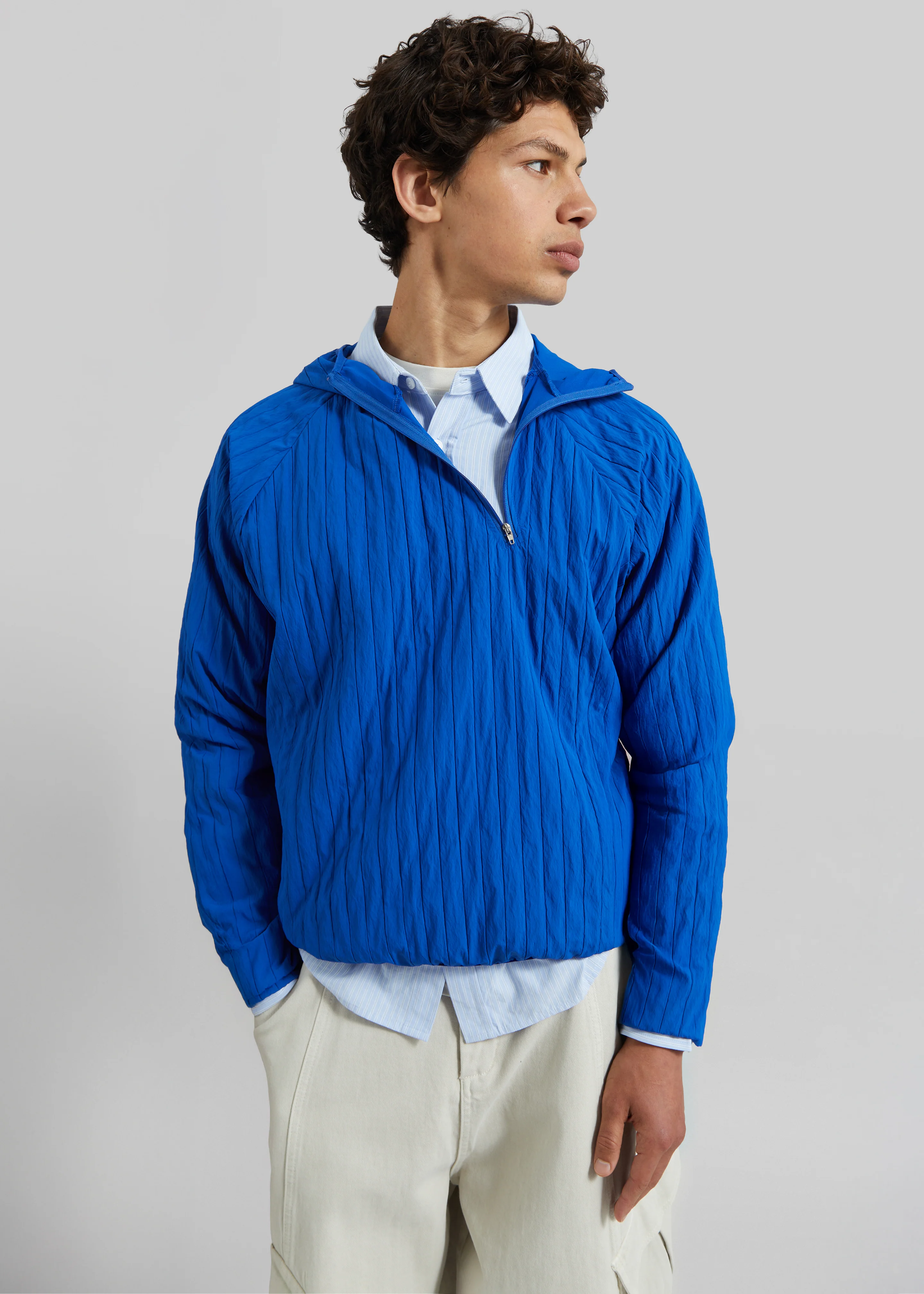 Dario Textured Hoodie - Cobalt - Image 2