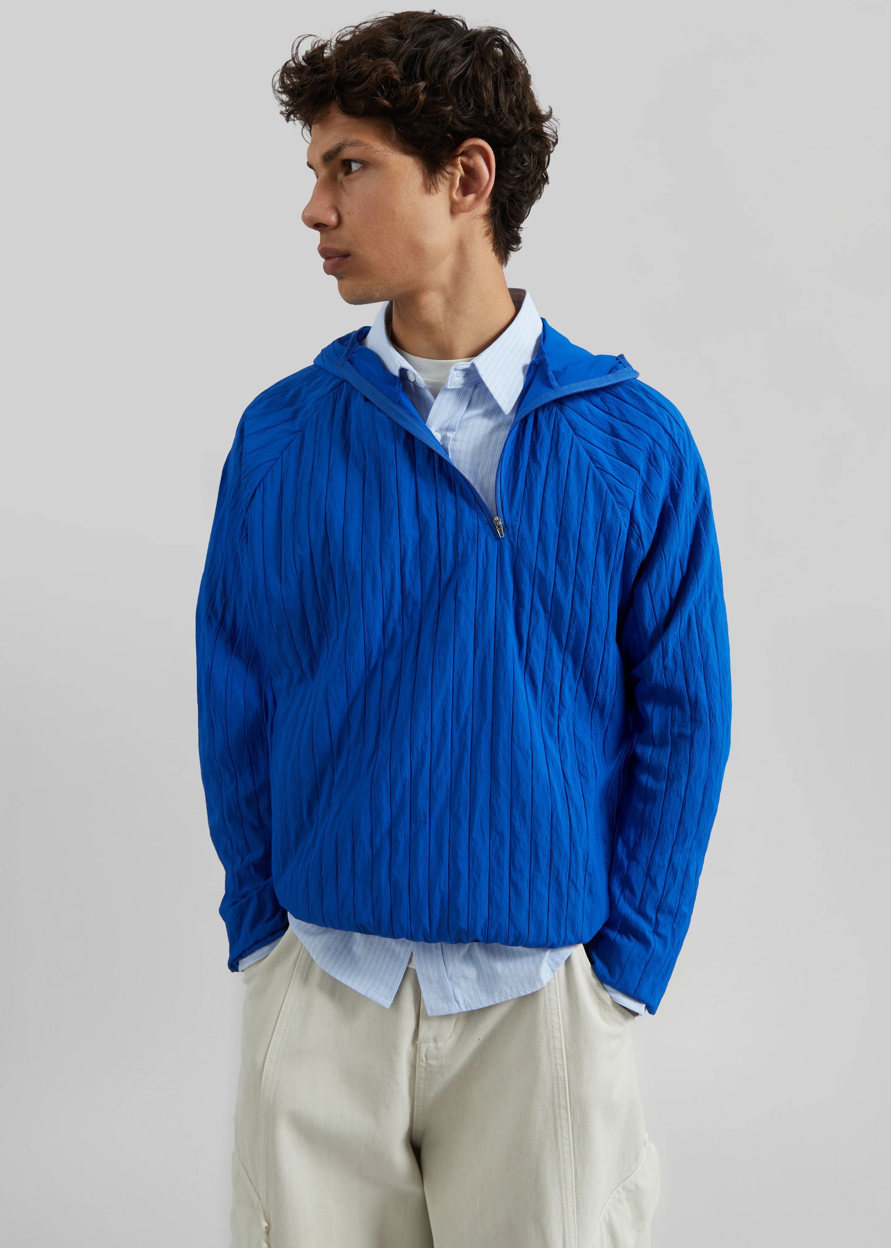 Dario Textured Hoodie - Cobalt - Image 4