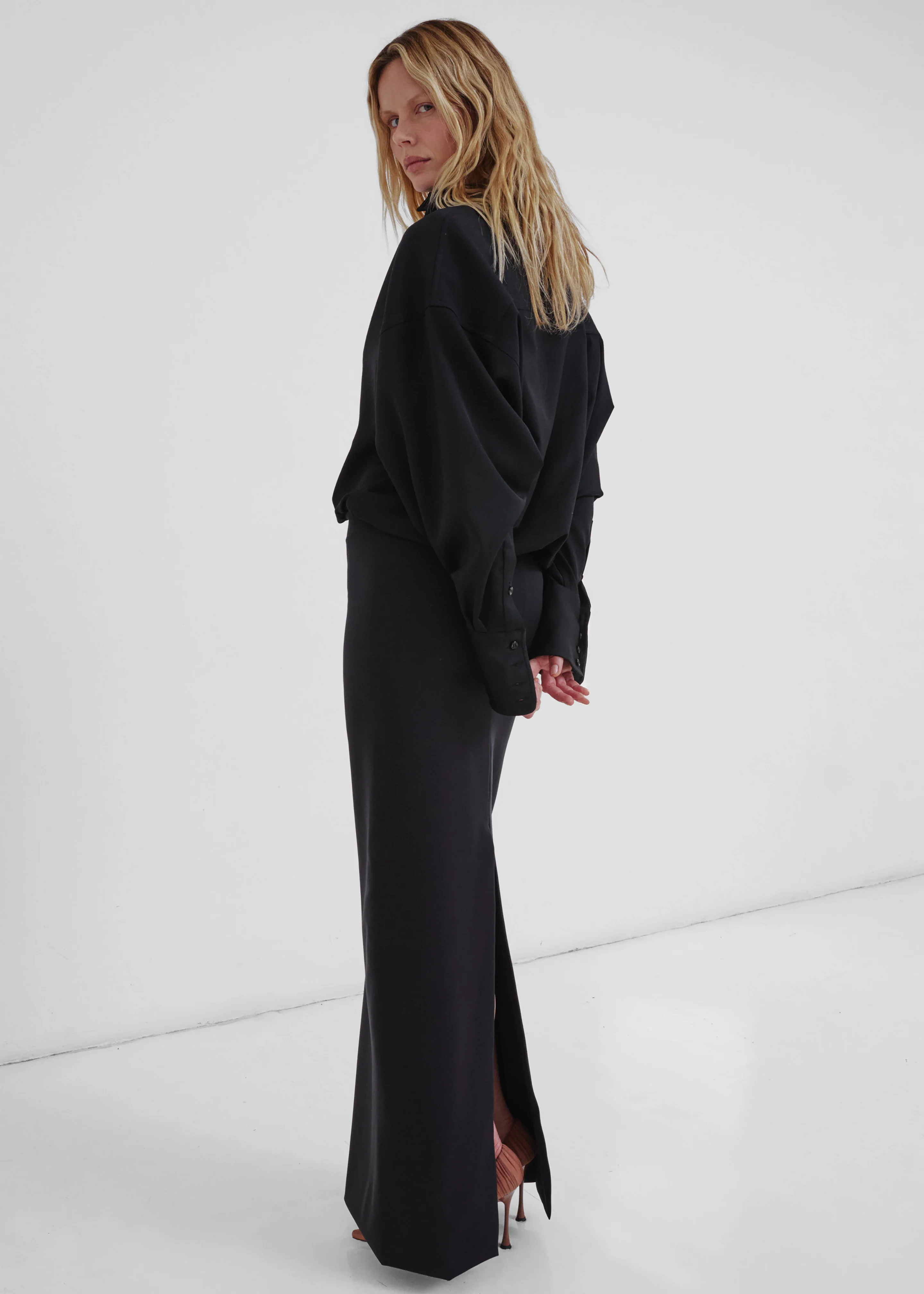 Darkpark Barbara Wool Elastic Waist Dress - Black - Image 4