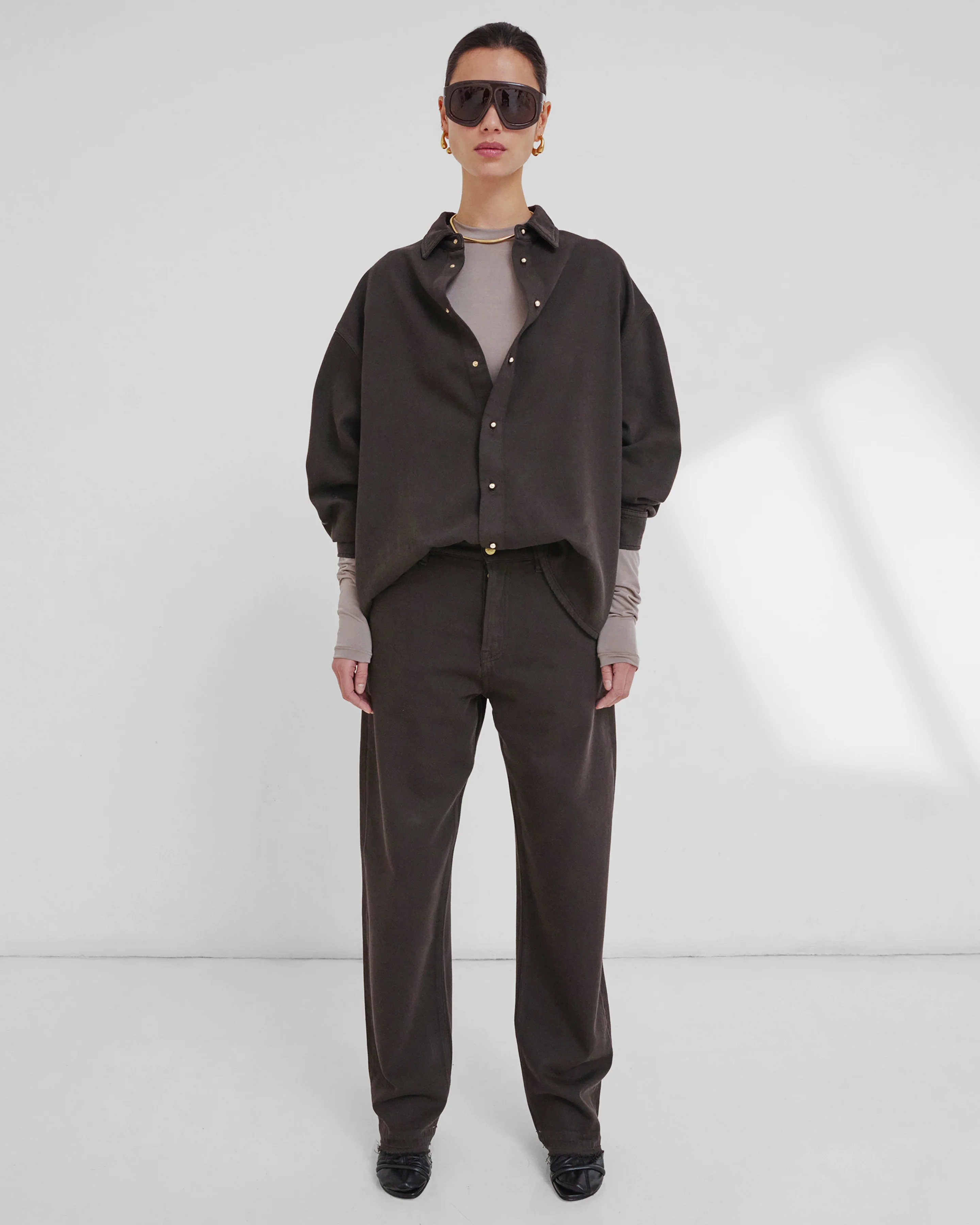 Darkpark Gale Relaxed Fit Denim - Dark Brown - Image 2