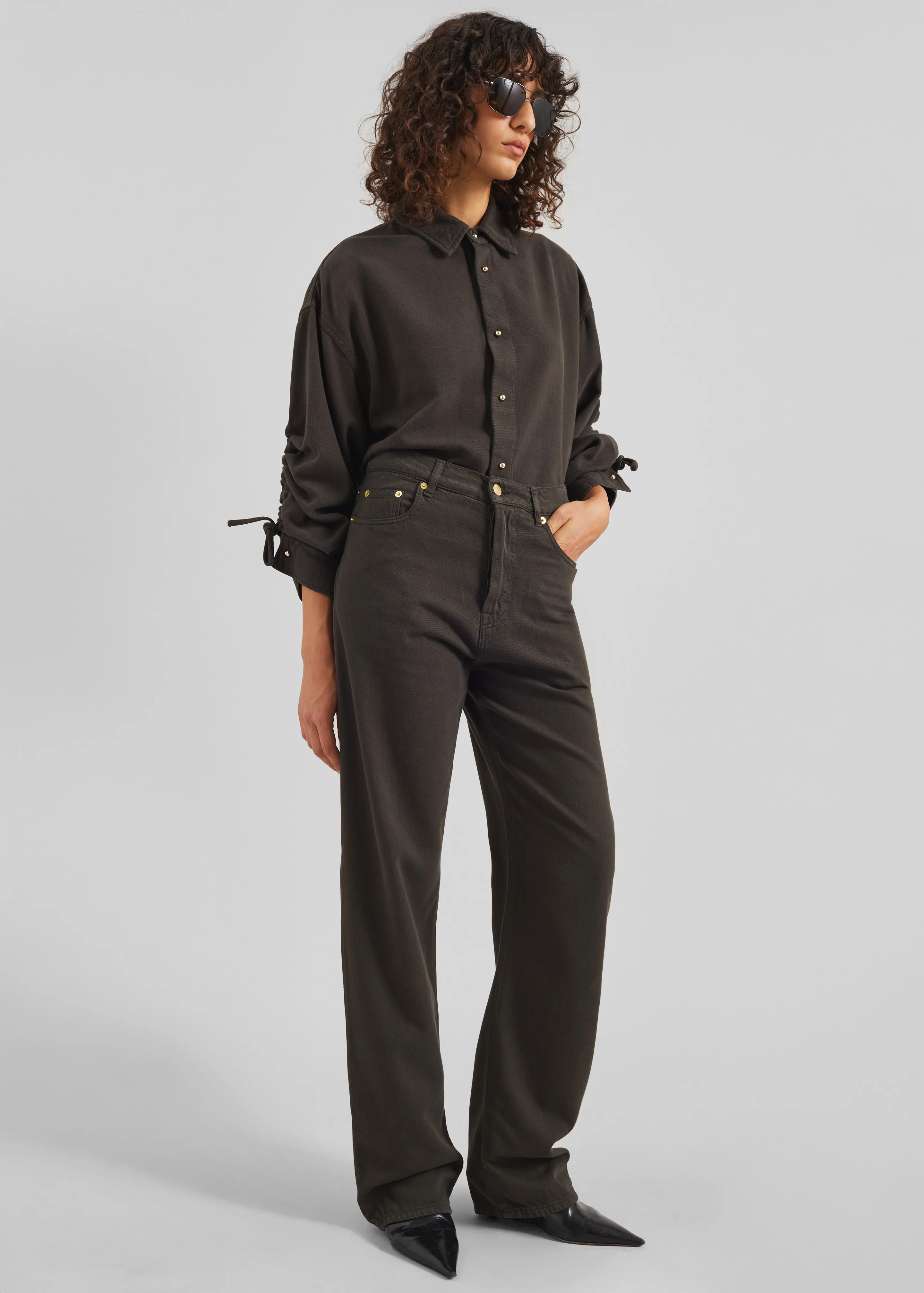 Darkpark Gale Relaxed Fit Denim - Dark Brown - Image 4