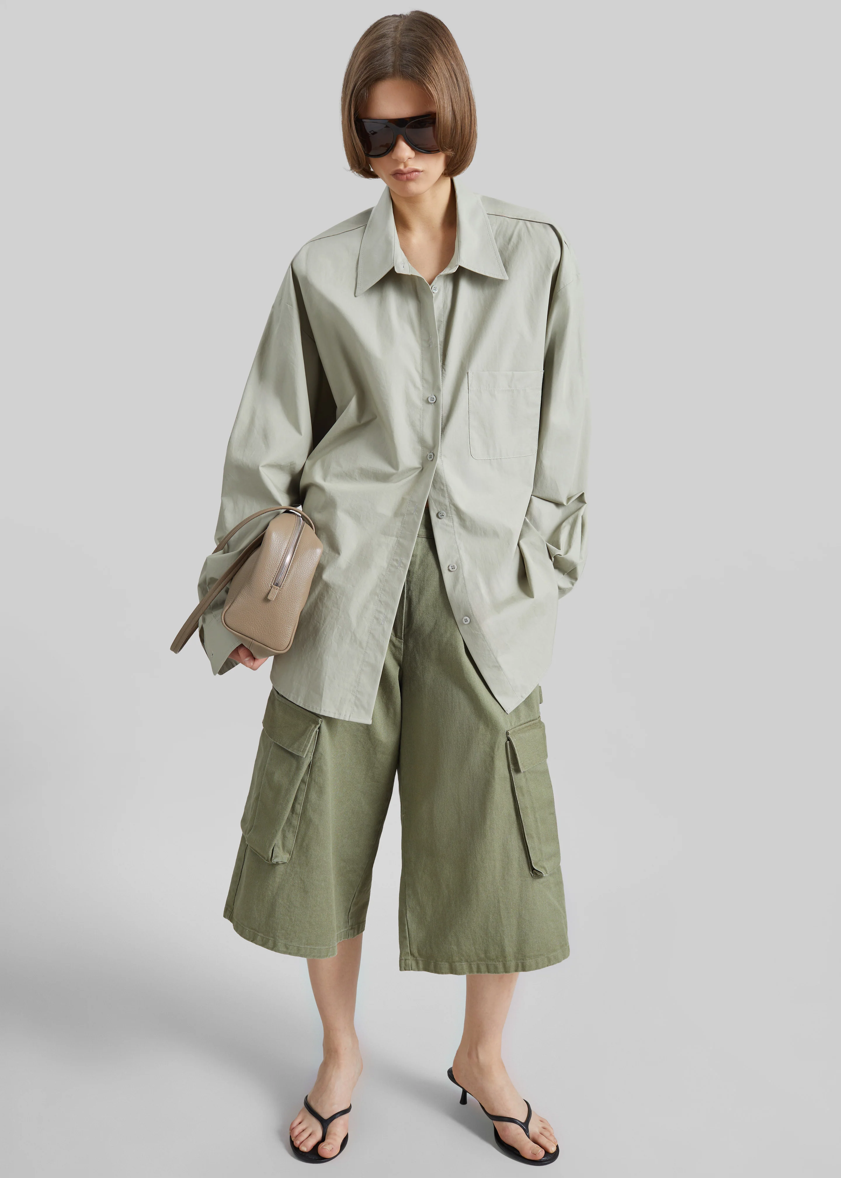 Dorva Cargo Bermuda Shorts - Pale Olive - Image 9
