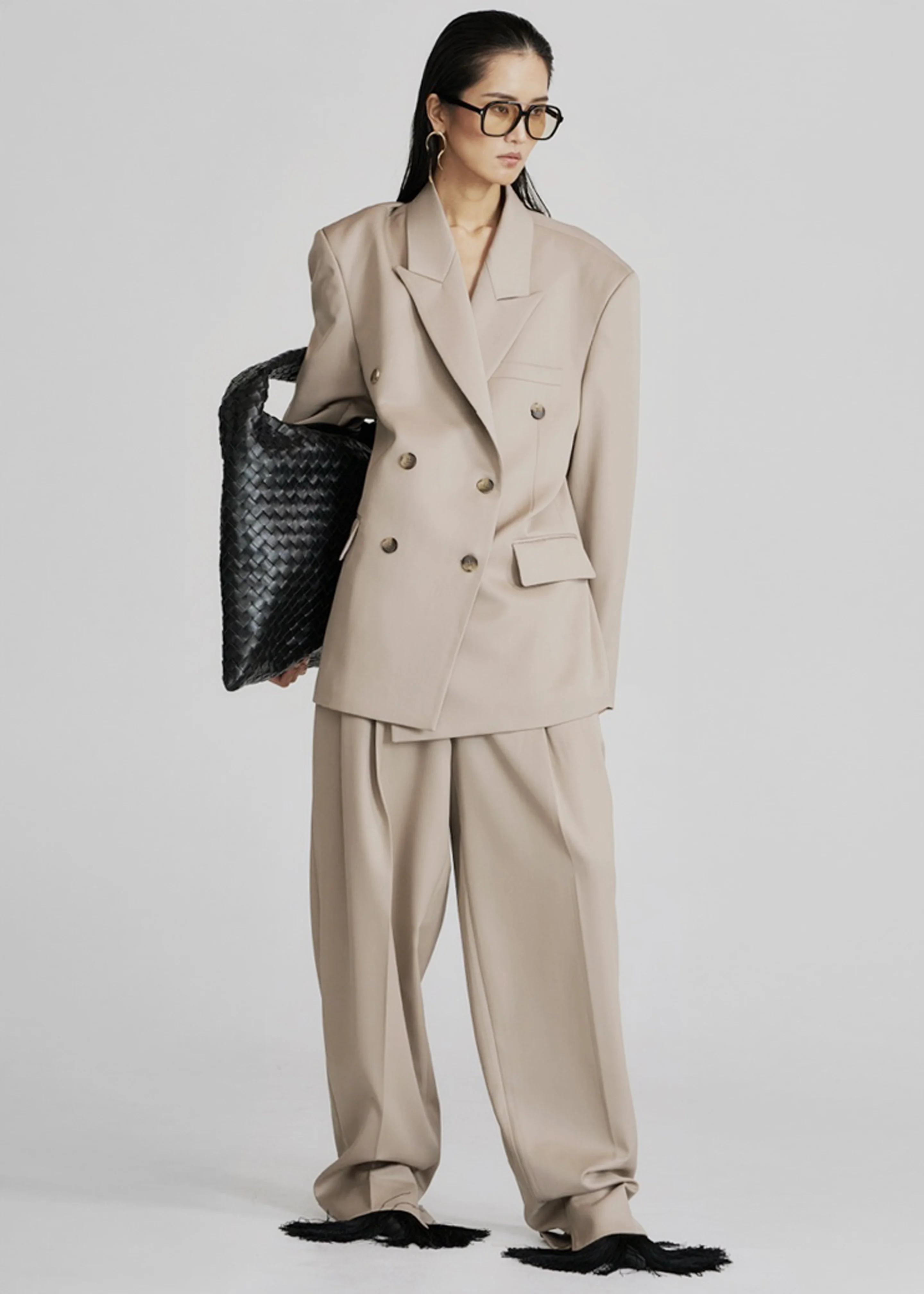 Dunbar Pleated Trousers - Taupe - Image 5