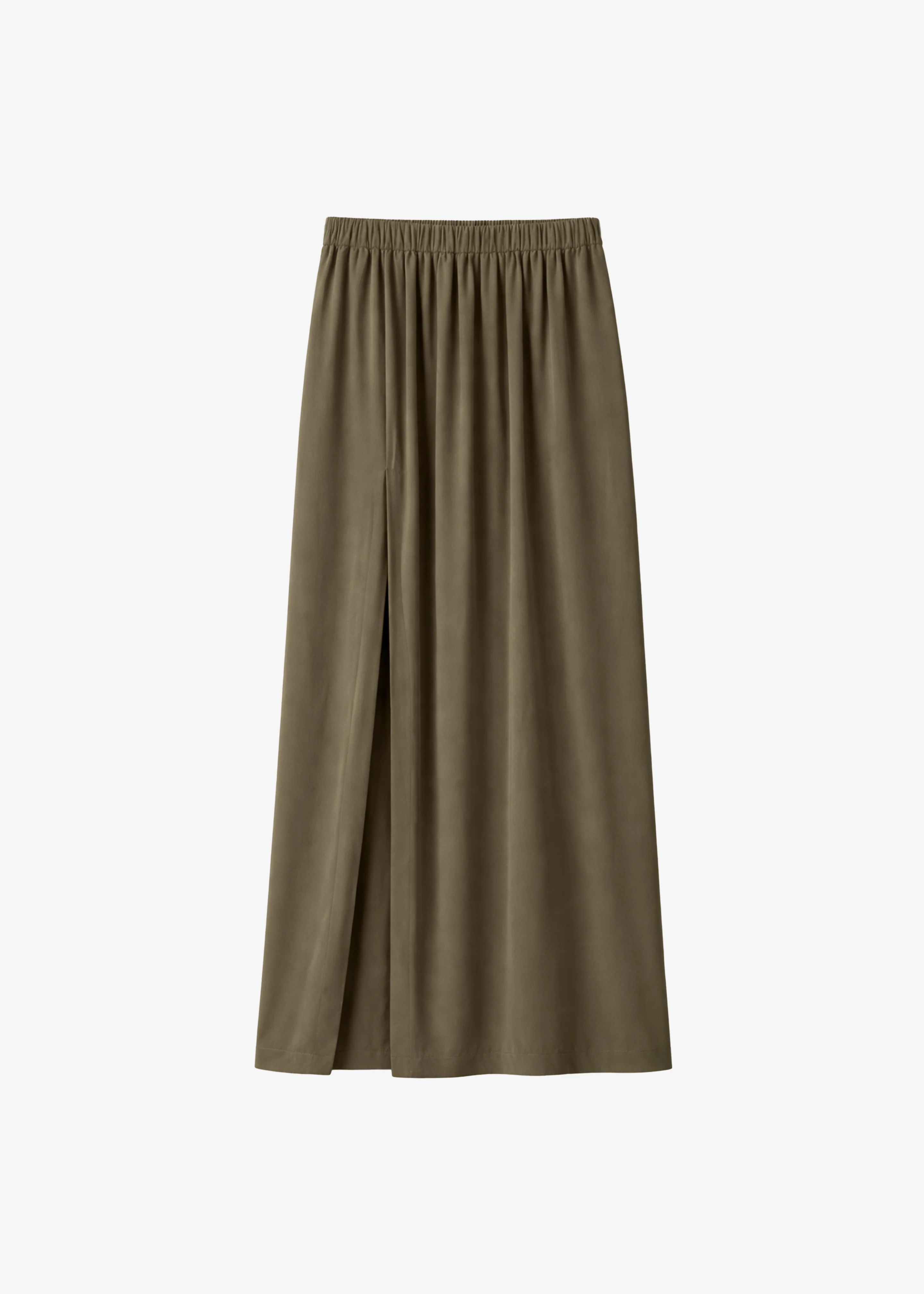 Elie Silk Fluid Maxi Skirt - Olive - Image 8