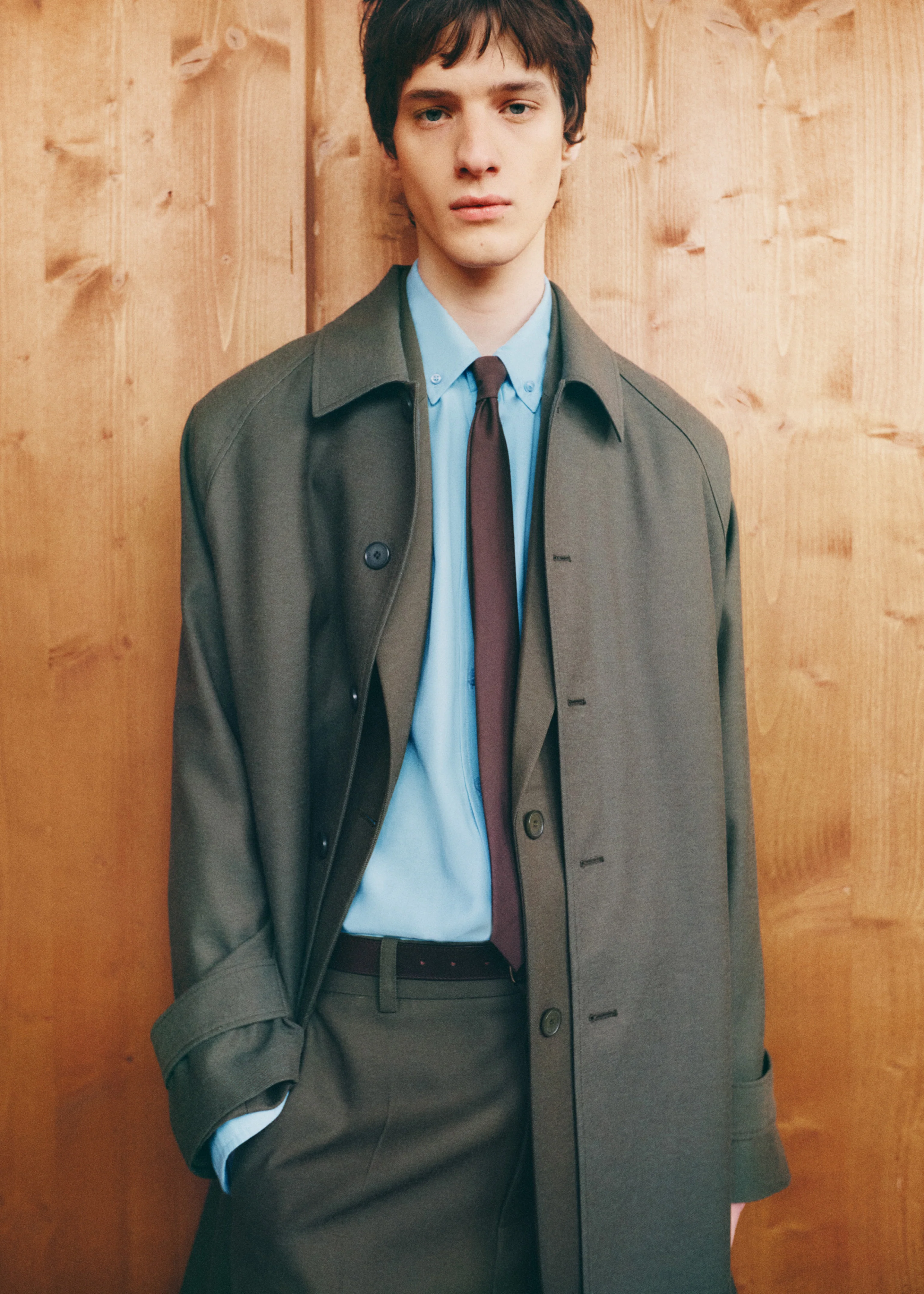 Emil Wool-Blend Trench - Army Green