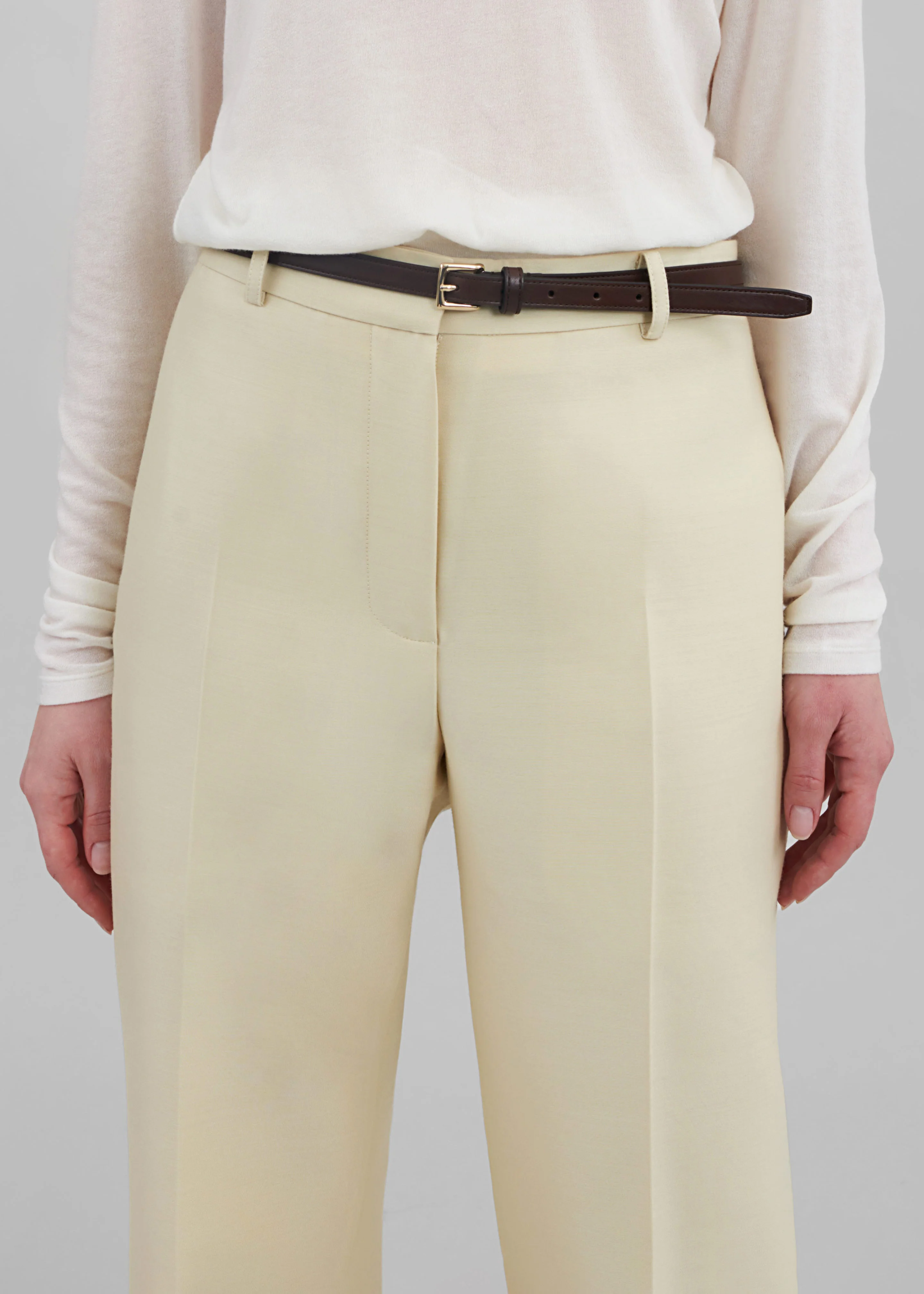 Emra Silk Trousers - Pale Yellow - Image 5