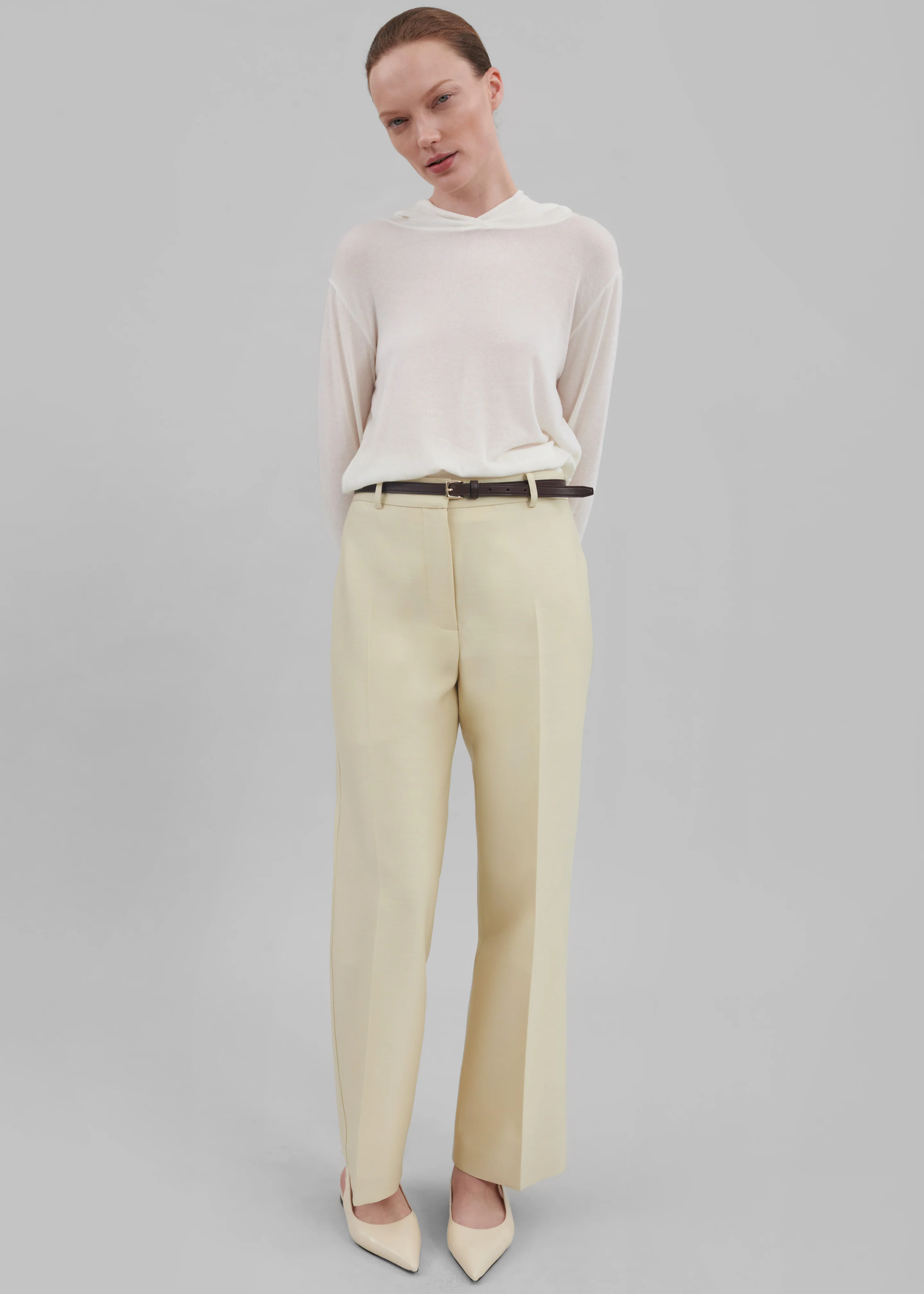 Emra Silk Trousers - Pale Yellow - Image 8