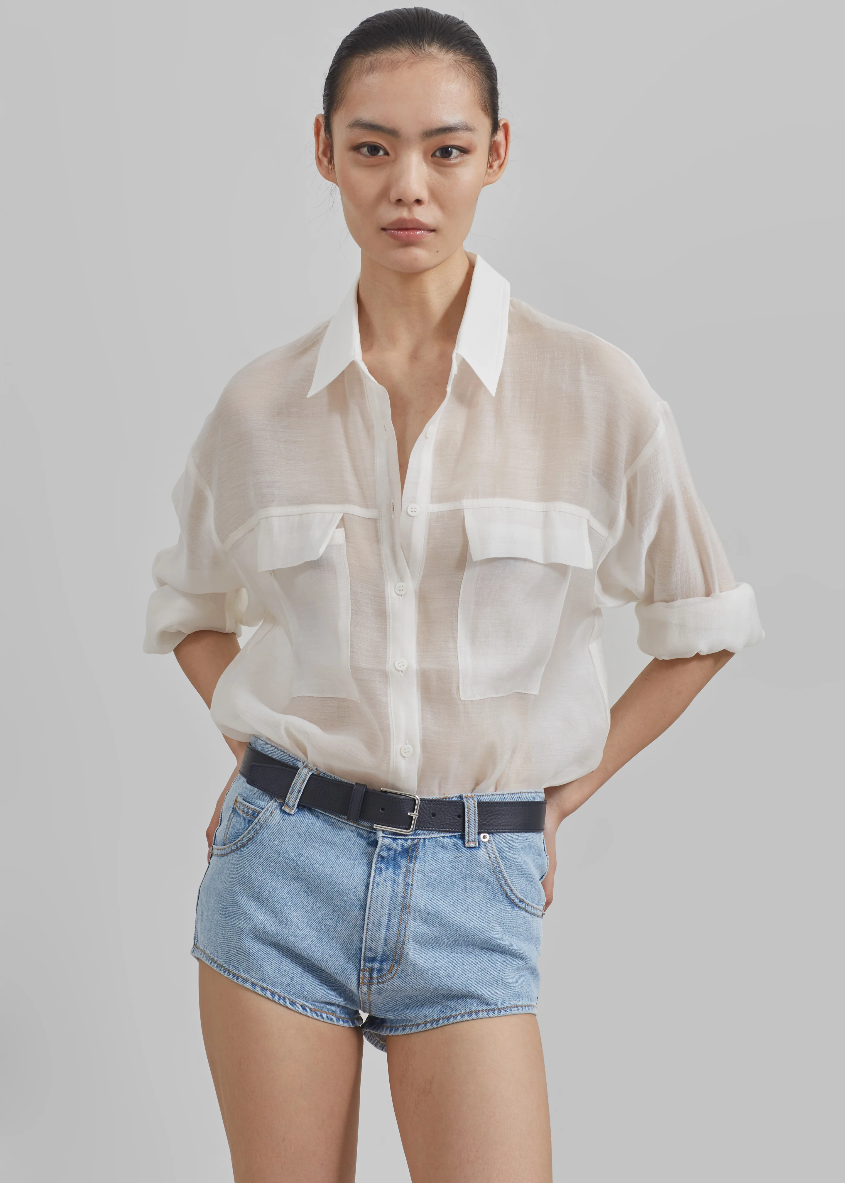 Erinne Denim Hot Pants - Worn Wash - Image 8