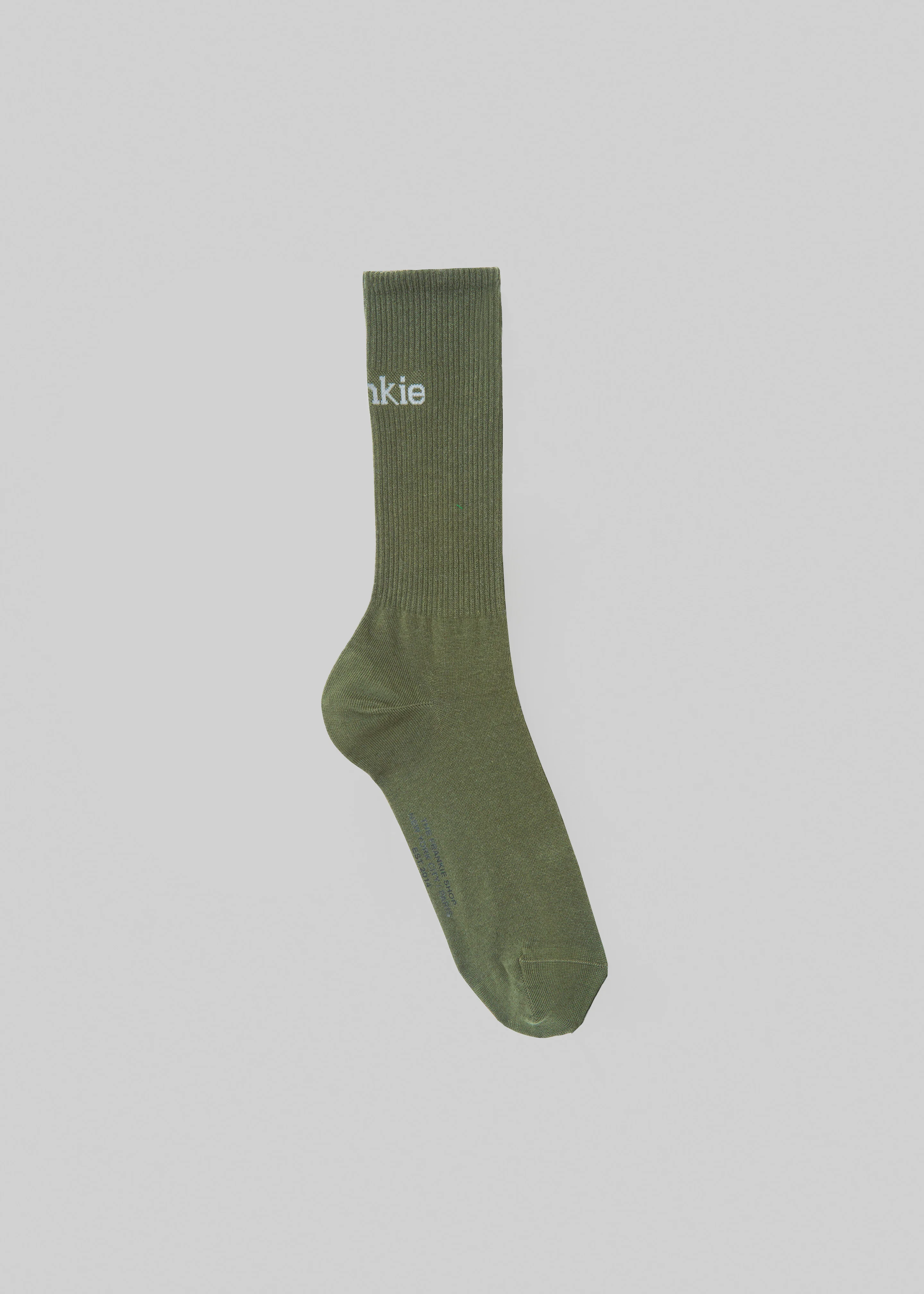 Frankie in English Ribbed Socks - Thyme - Image 2