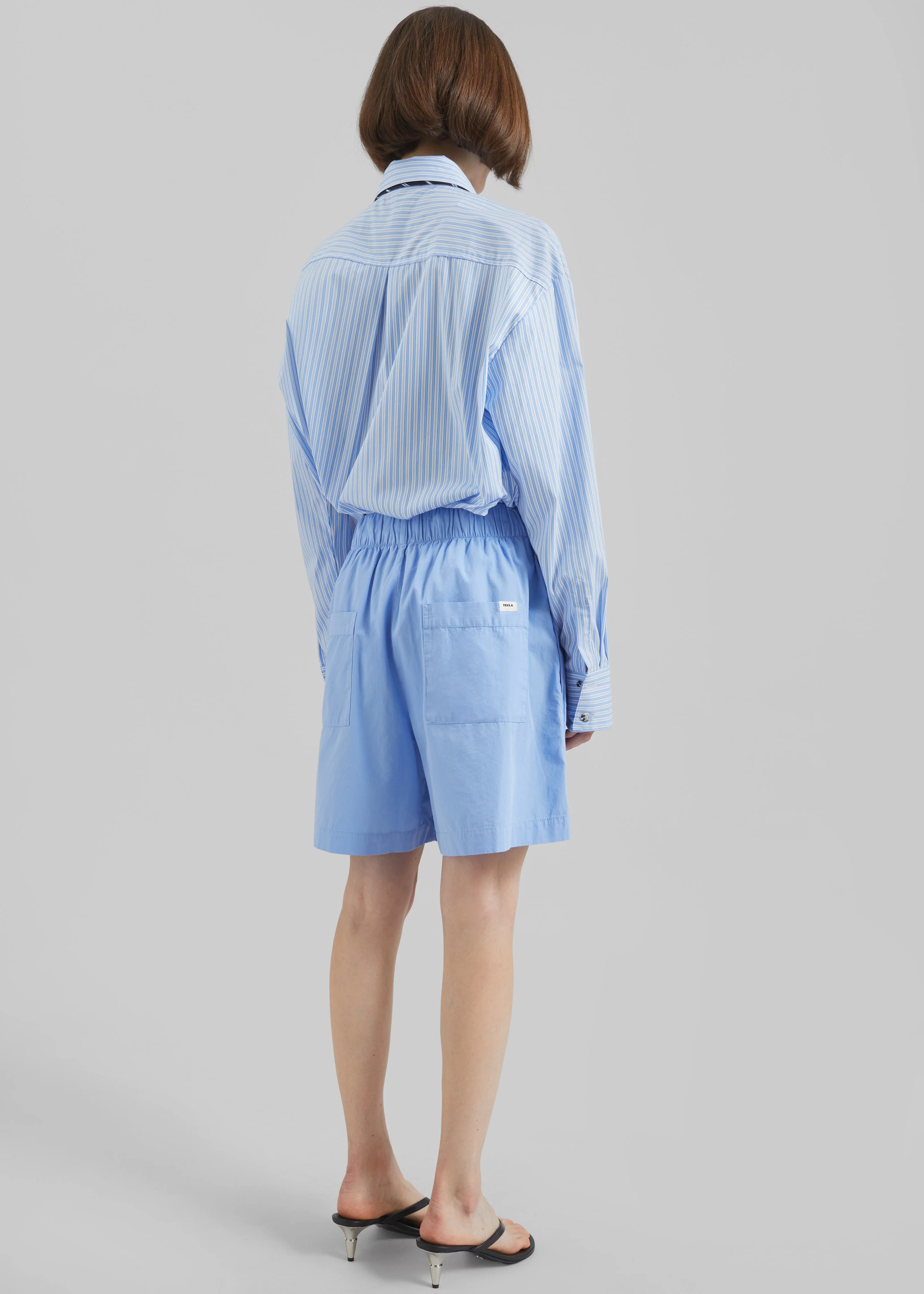 Gainsford Neck Tie Shirt - Blue/White Stripe - Image 7