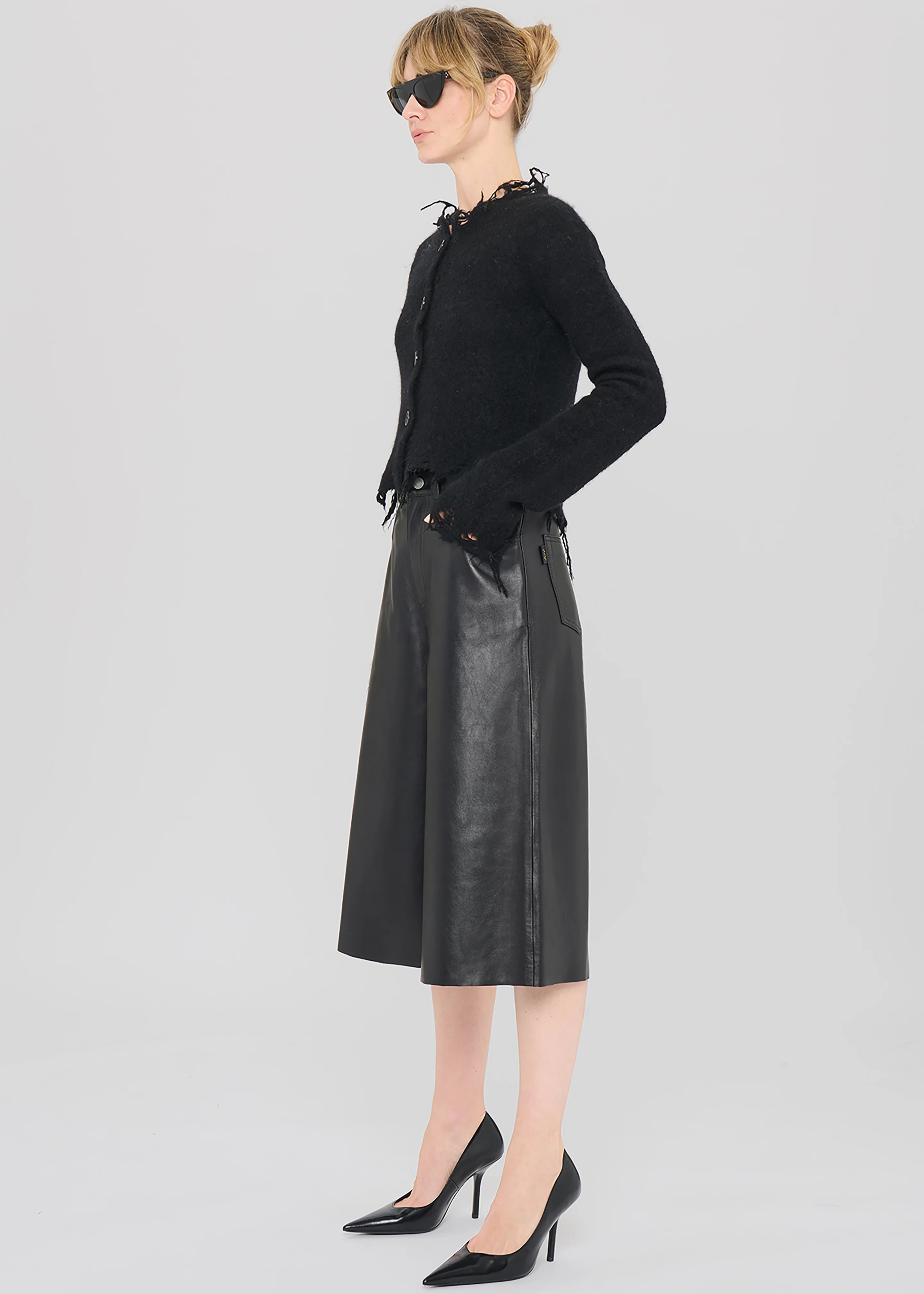 Haikure Belle Leather Shorts - Black - Image 5