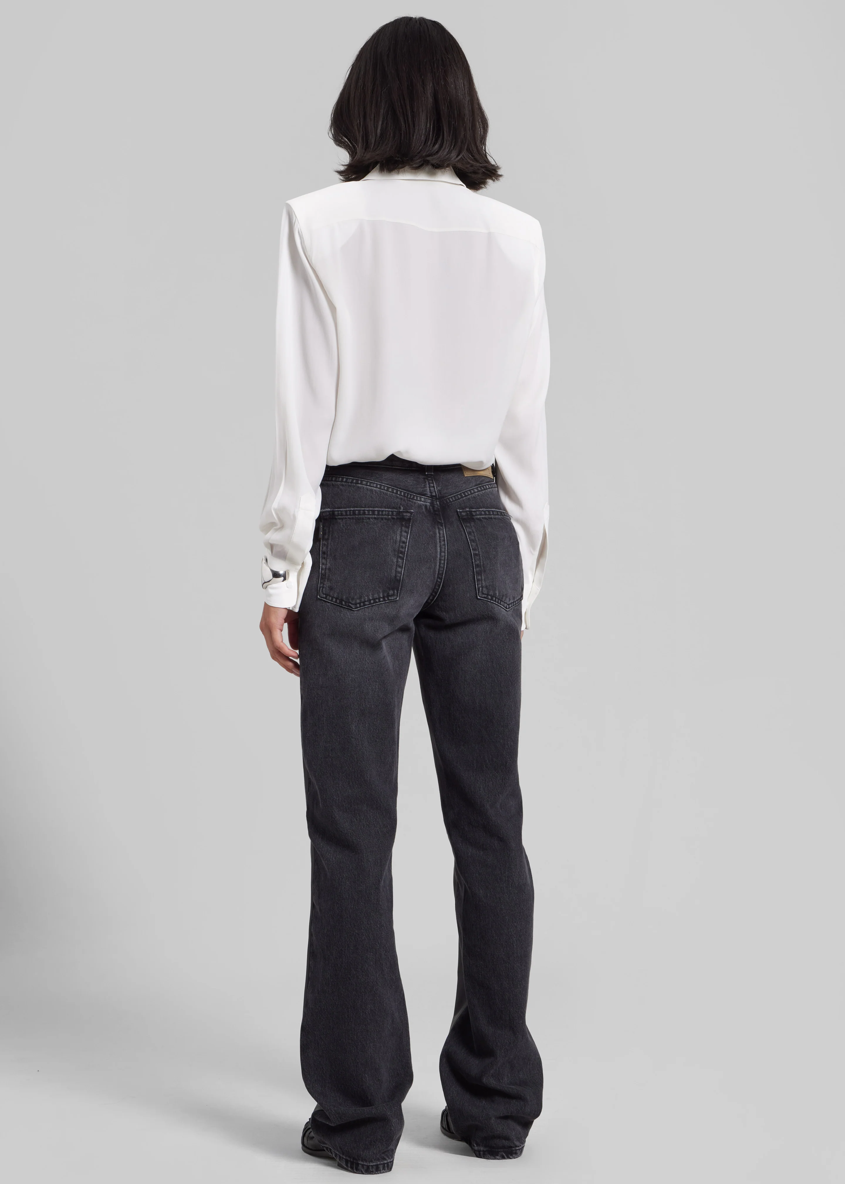 Haikure Star Jeans - Black Denim/Leather - Image 7