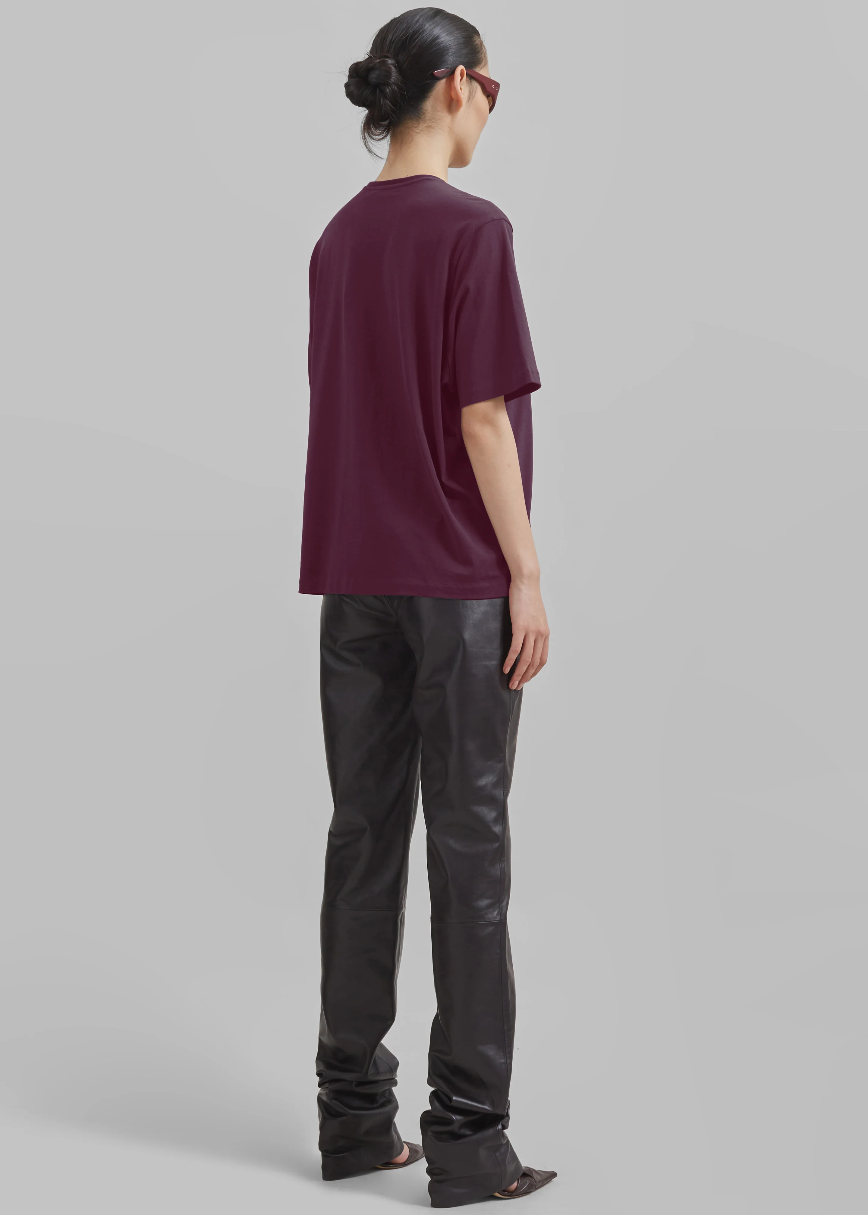 Harper Soft Organic T-Shirt - Burgundy - Image 5