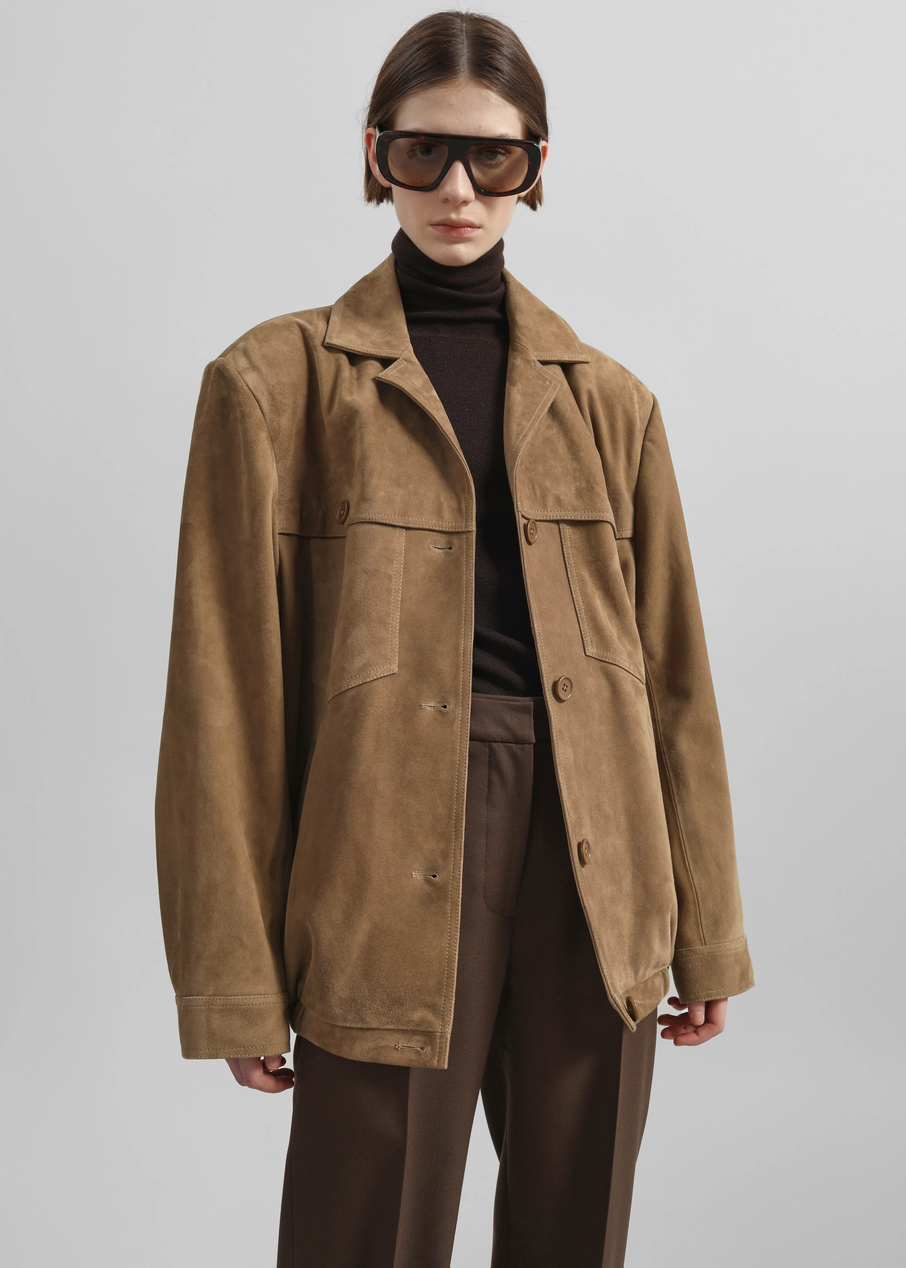 Hester Faux Suede Jacket - Camel - Image 5