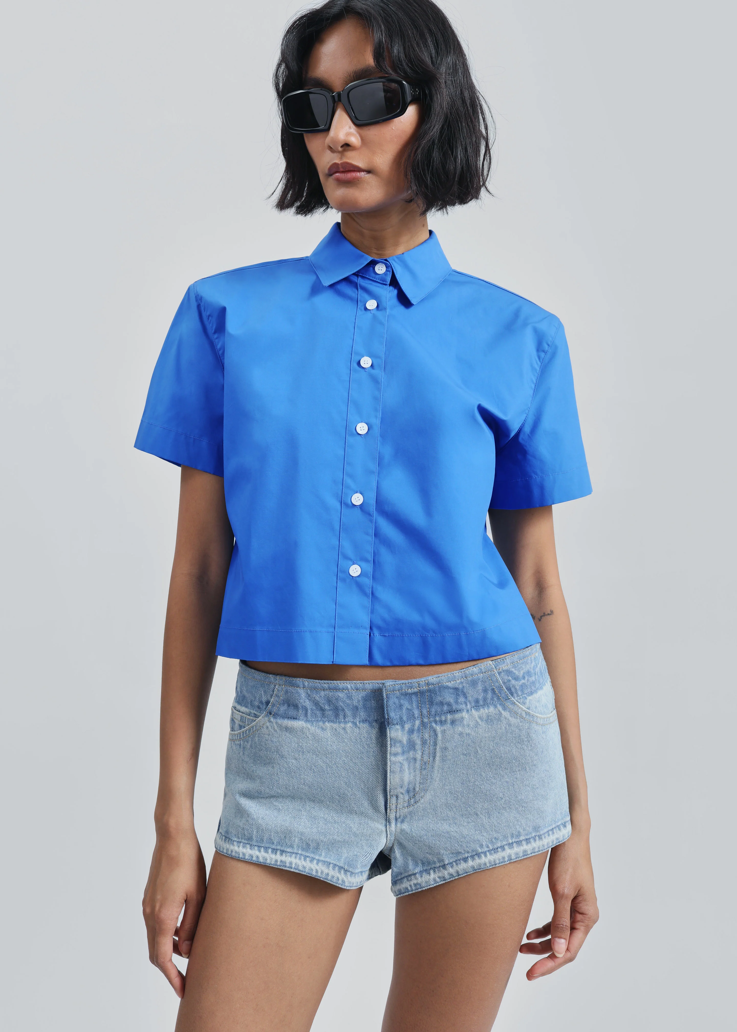 Hiva Cropped Shirt - Cobalt - Image 2