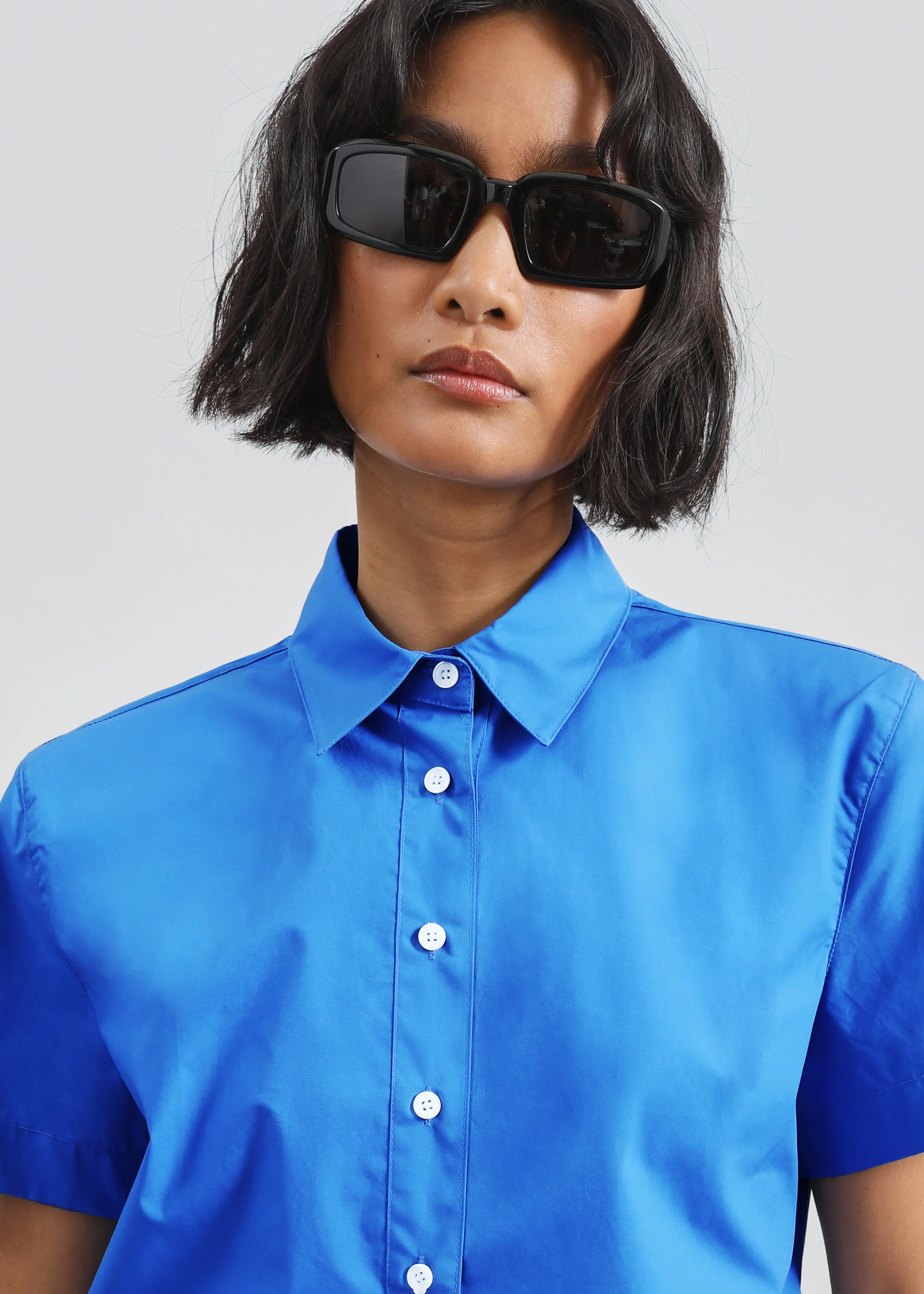 Hiva Cropped Shirt - Cobalt - Image 5