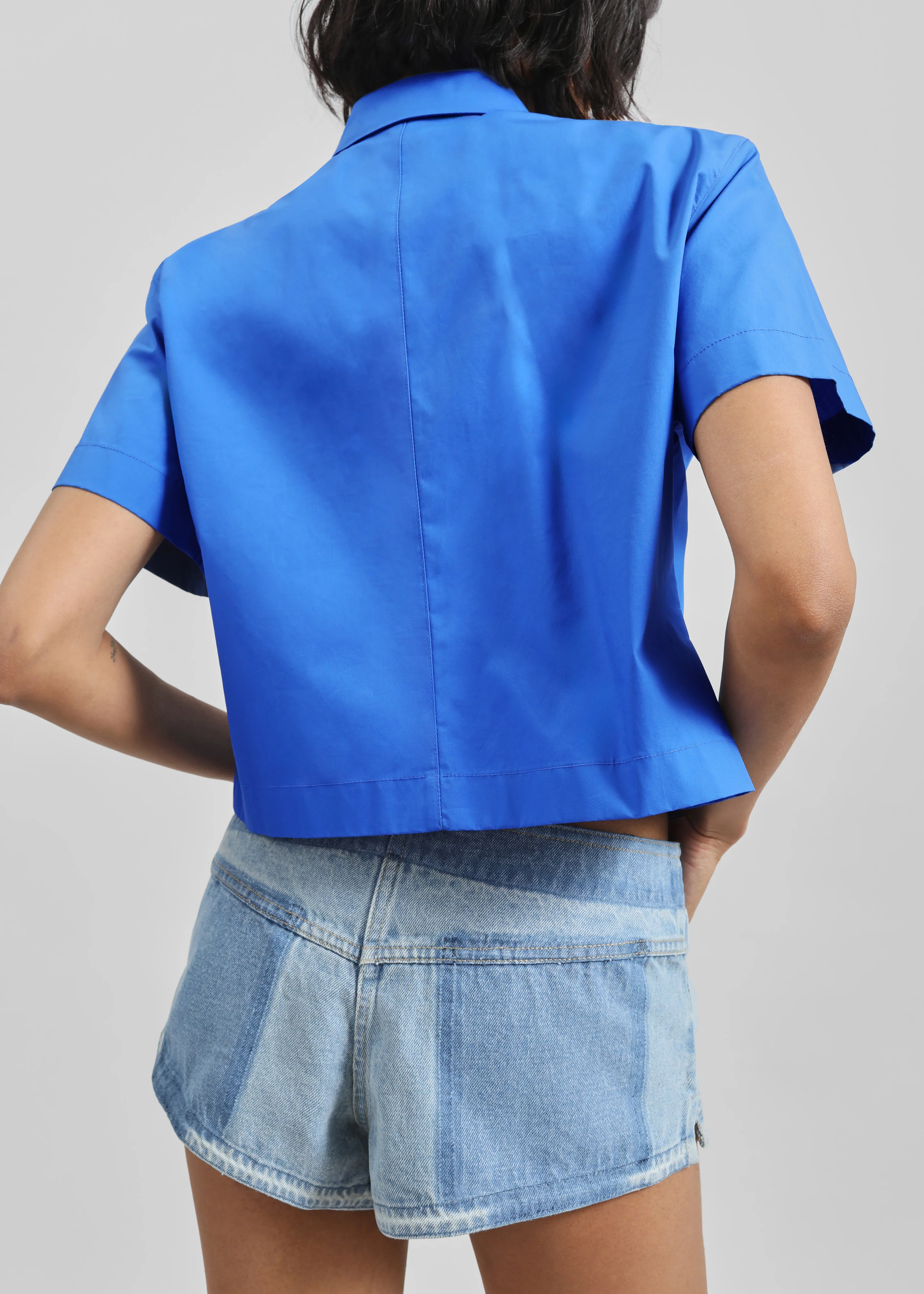 Hiva Cropped Shirt - Cobalt - Image 7