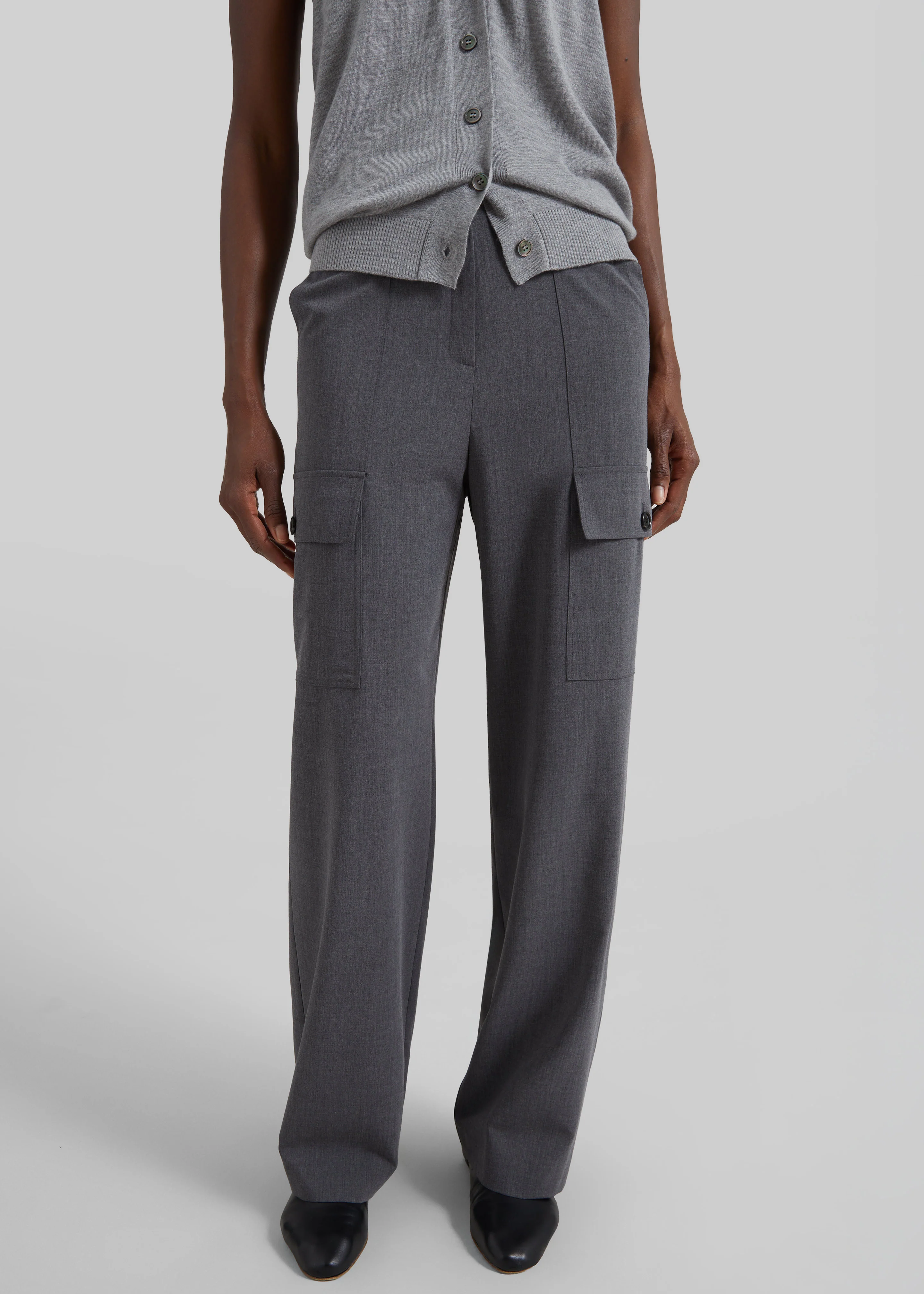 Holborn Cargo Pants - Grey Melange - Image 2
