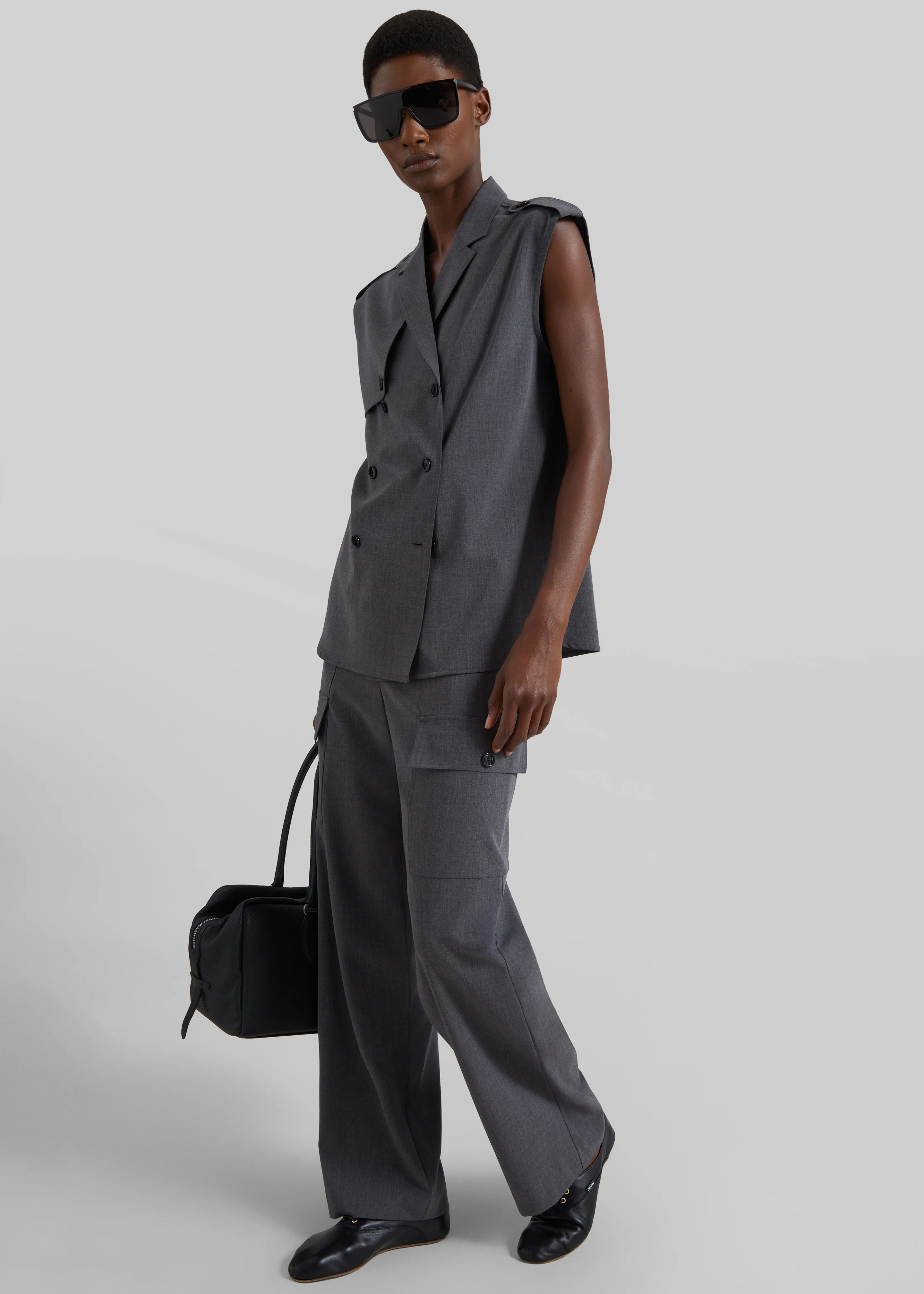 Holborn Double-Breasted Vest - Grey Melange - Image 7