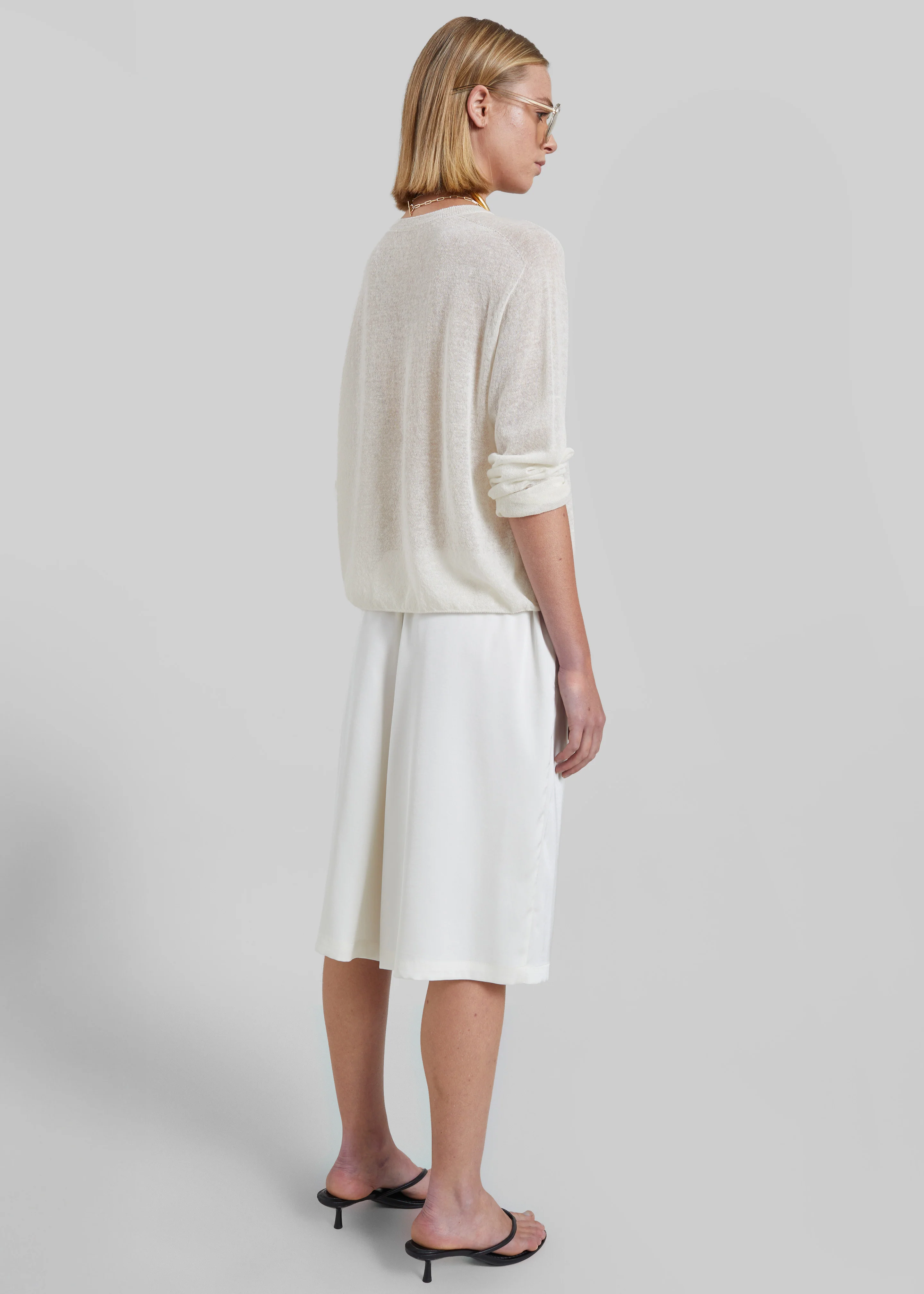 Ivrea Sheer Knit Top - Ivory - Image 11