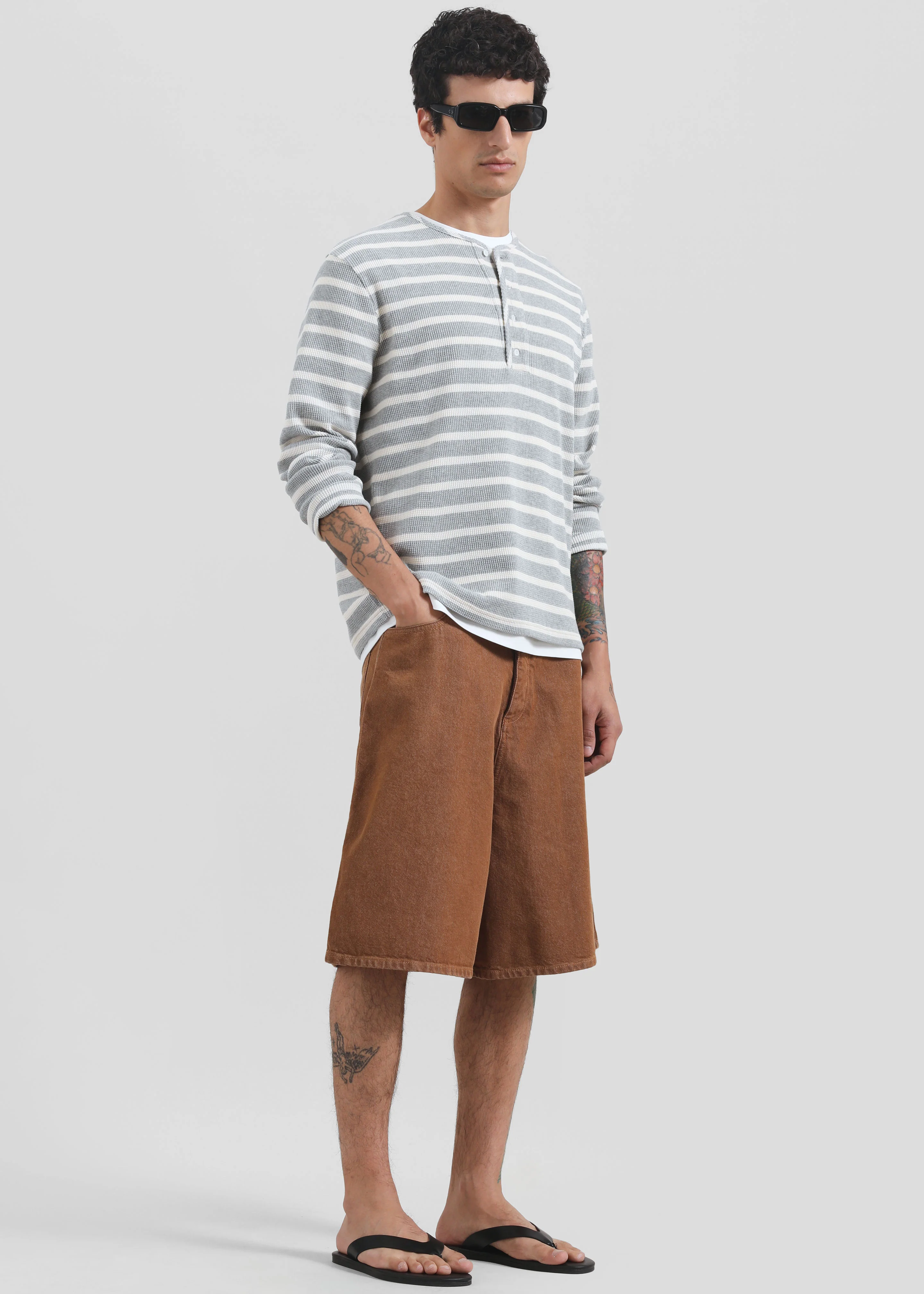 JW Anderson Aged Denim Shorts - Rust - Image 5
