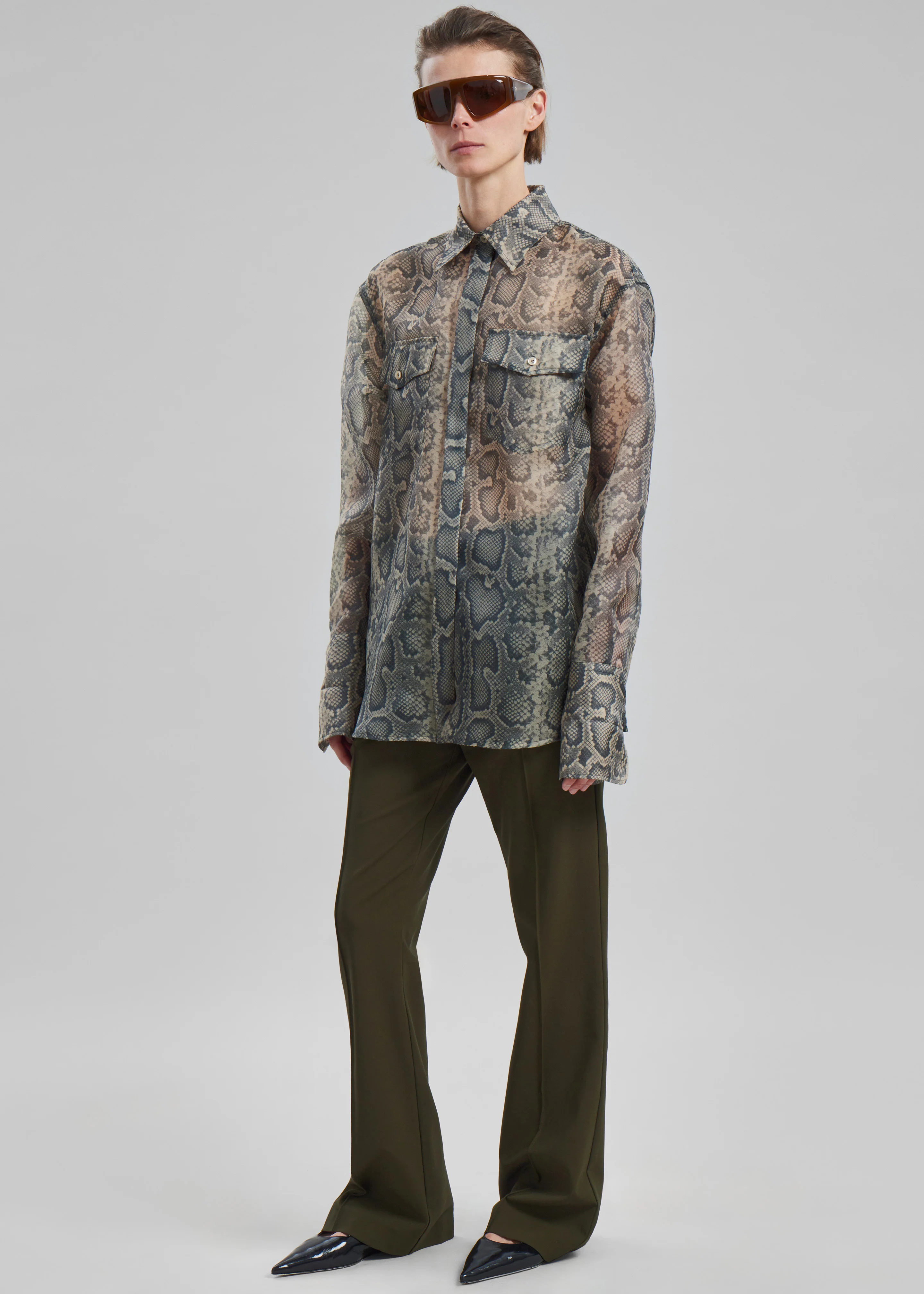 JW Anderson Drawstring Waist Tailored Trousers - Olive - Image 8