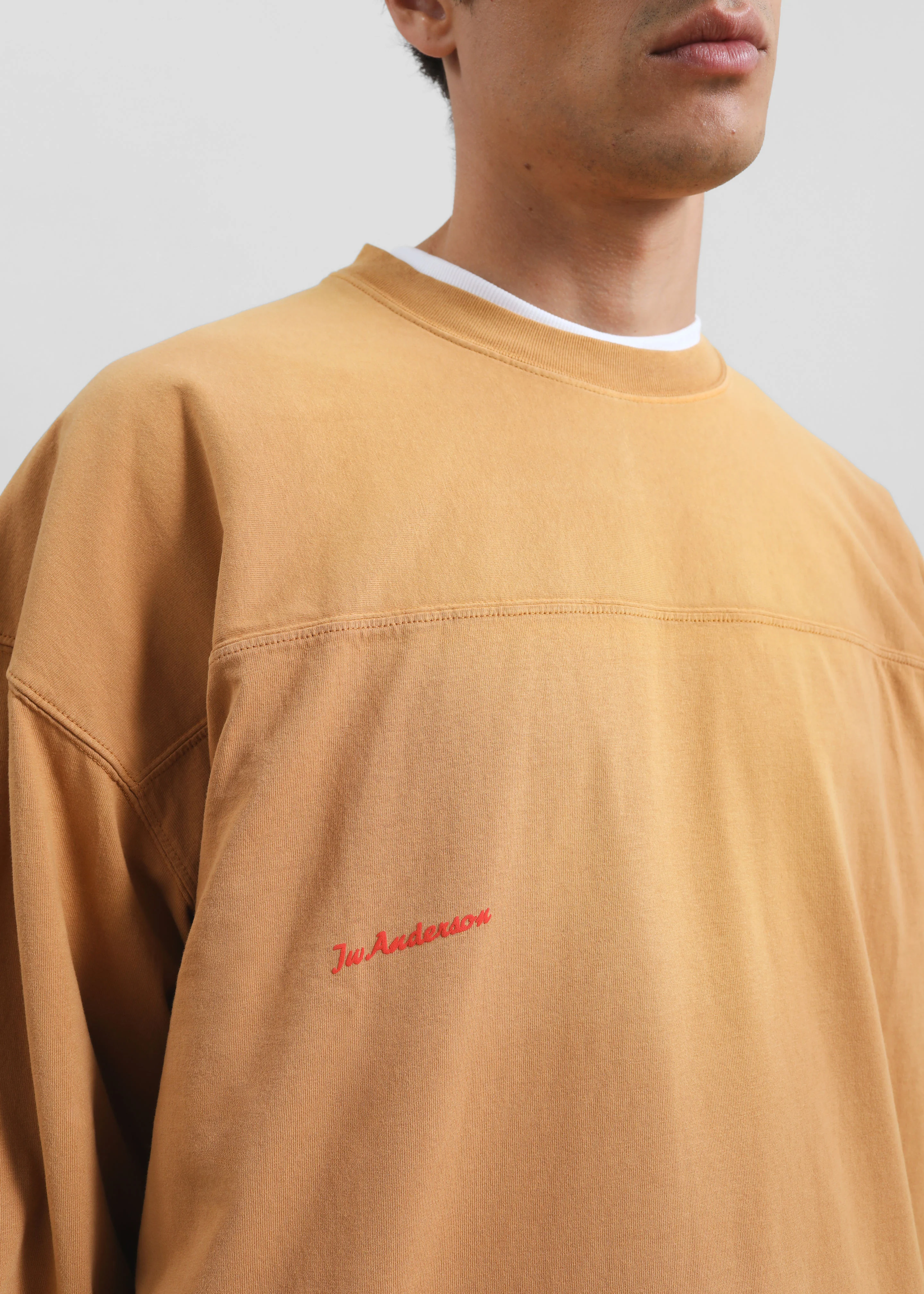 JW Anderson Garment Dyed Long Sleeve T-Shirt - Tobacco - Image 2