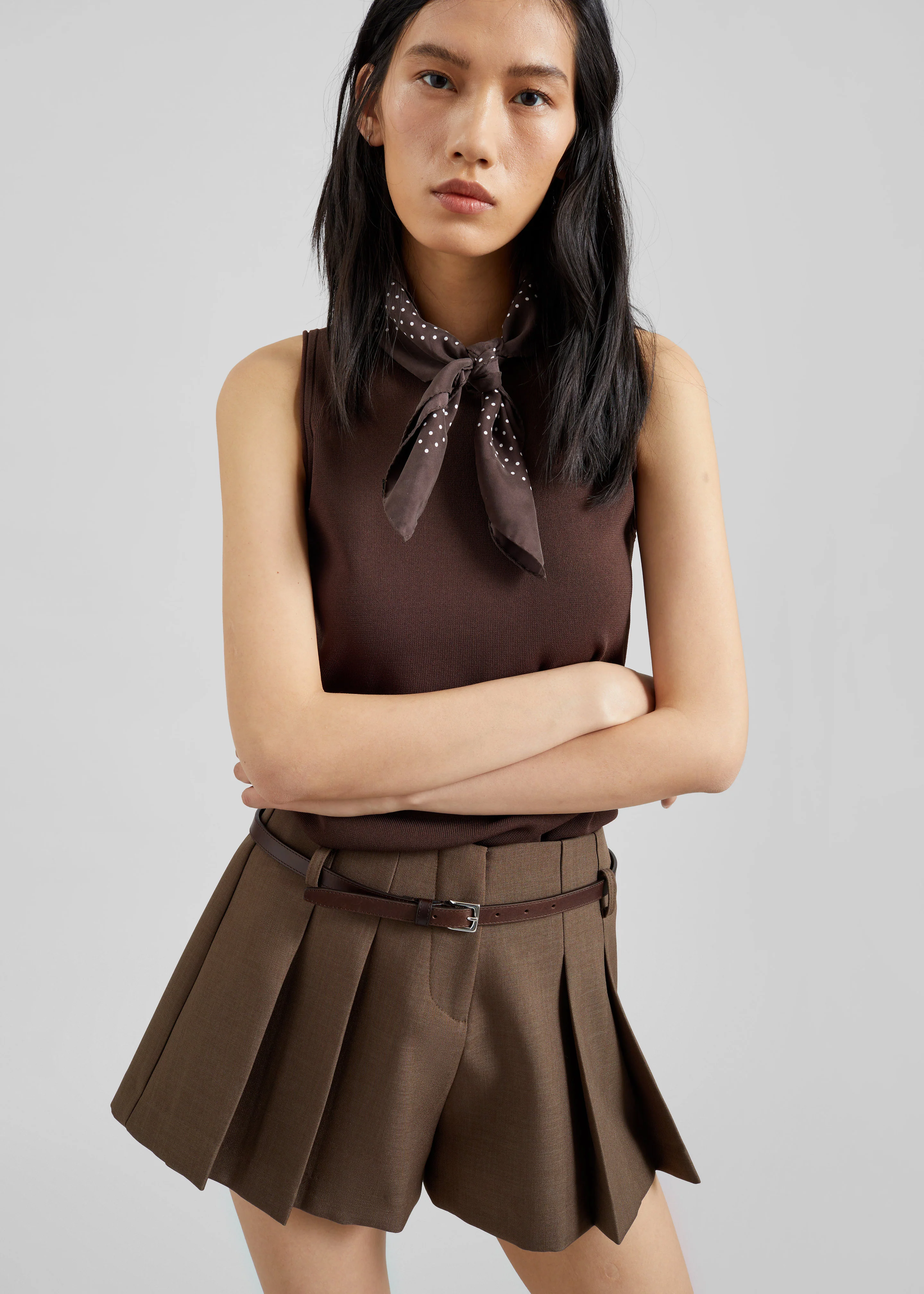 Kinna Knit Sleeveless Top - Brown - Image 4