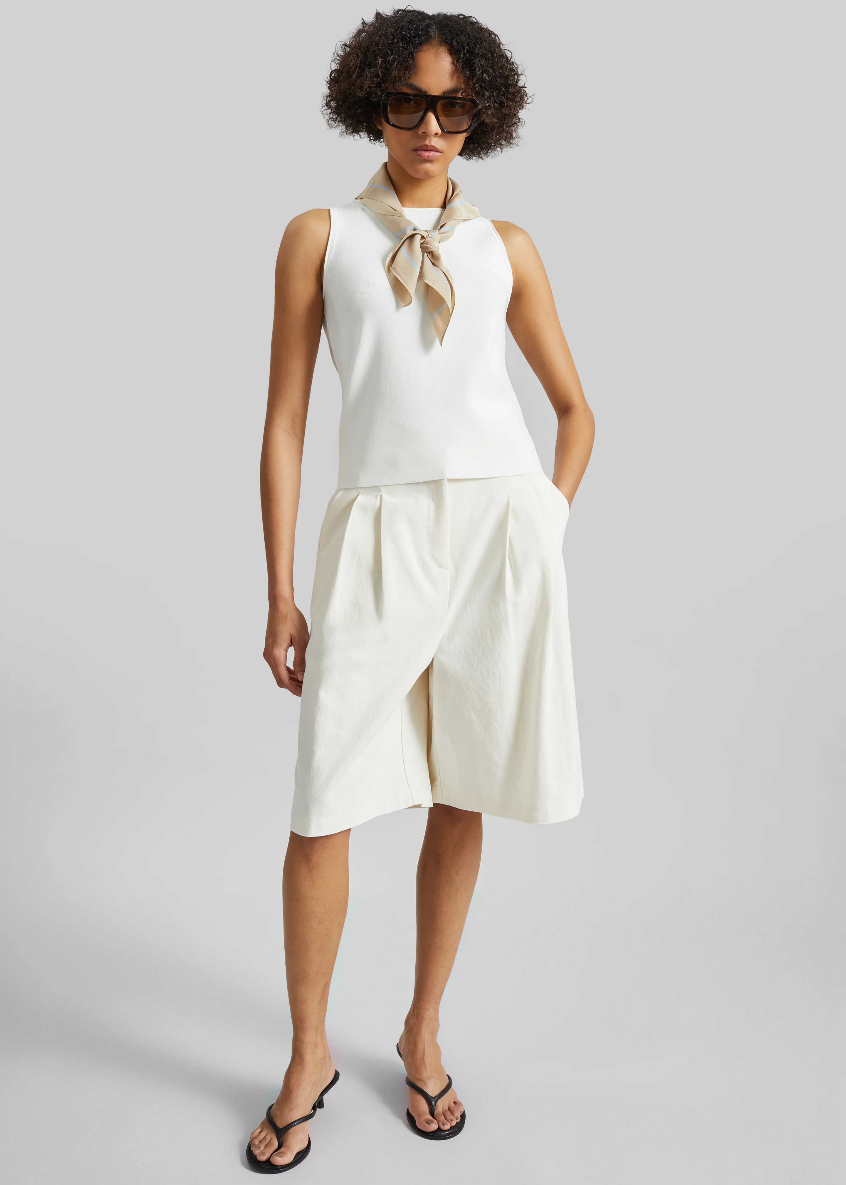 Kinna Knit Sleeveless Top - Ivory - Image 6
