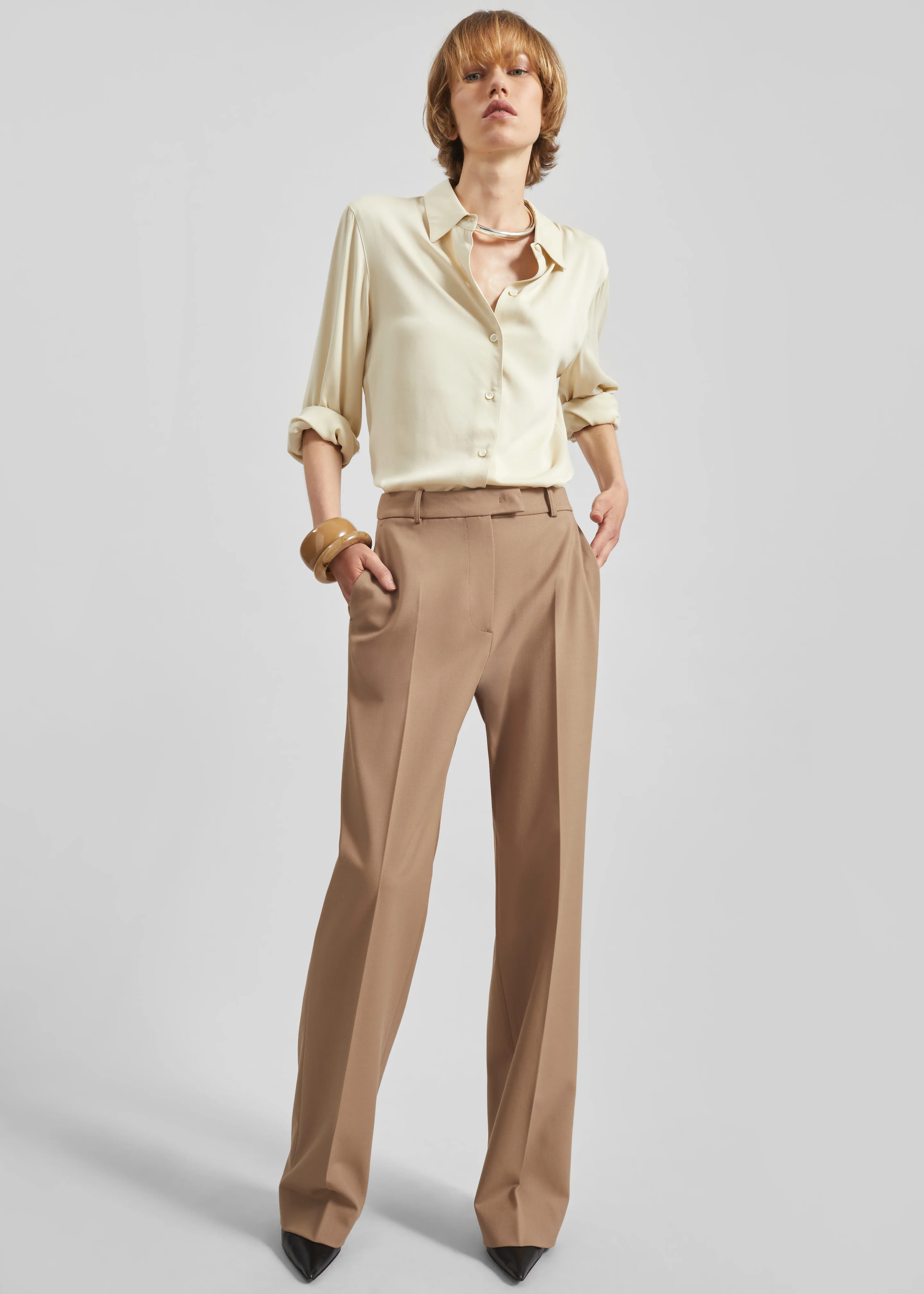 Lenora Straight Trousers - Camel - Image 3