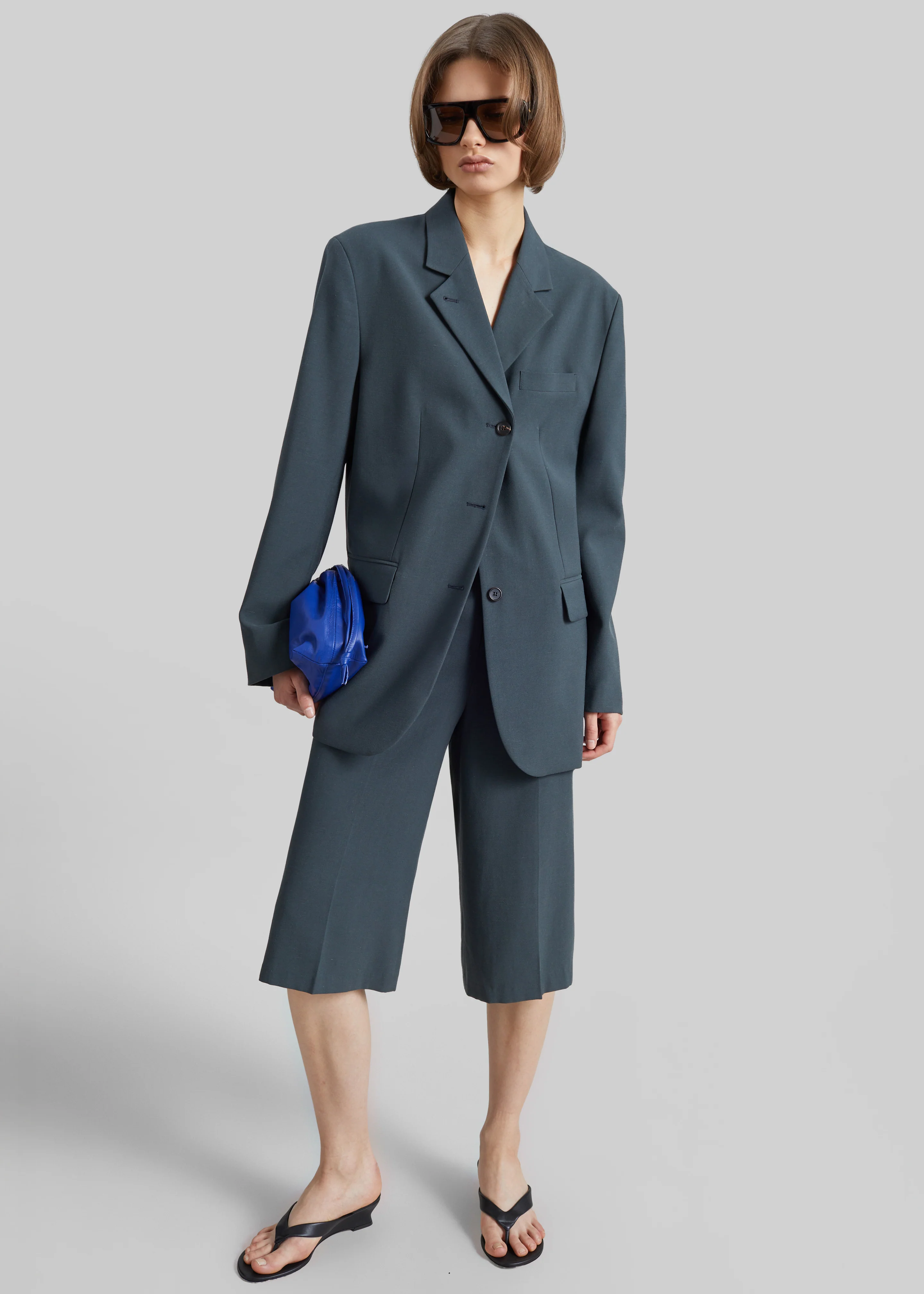 Lioni Tailored Bermuda Shorts - Deep Teal - Image 3