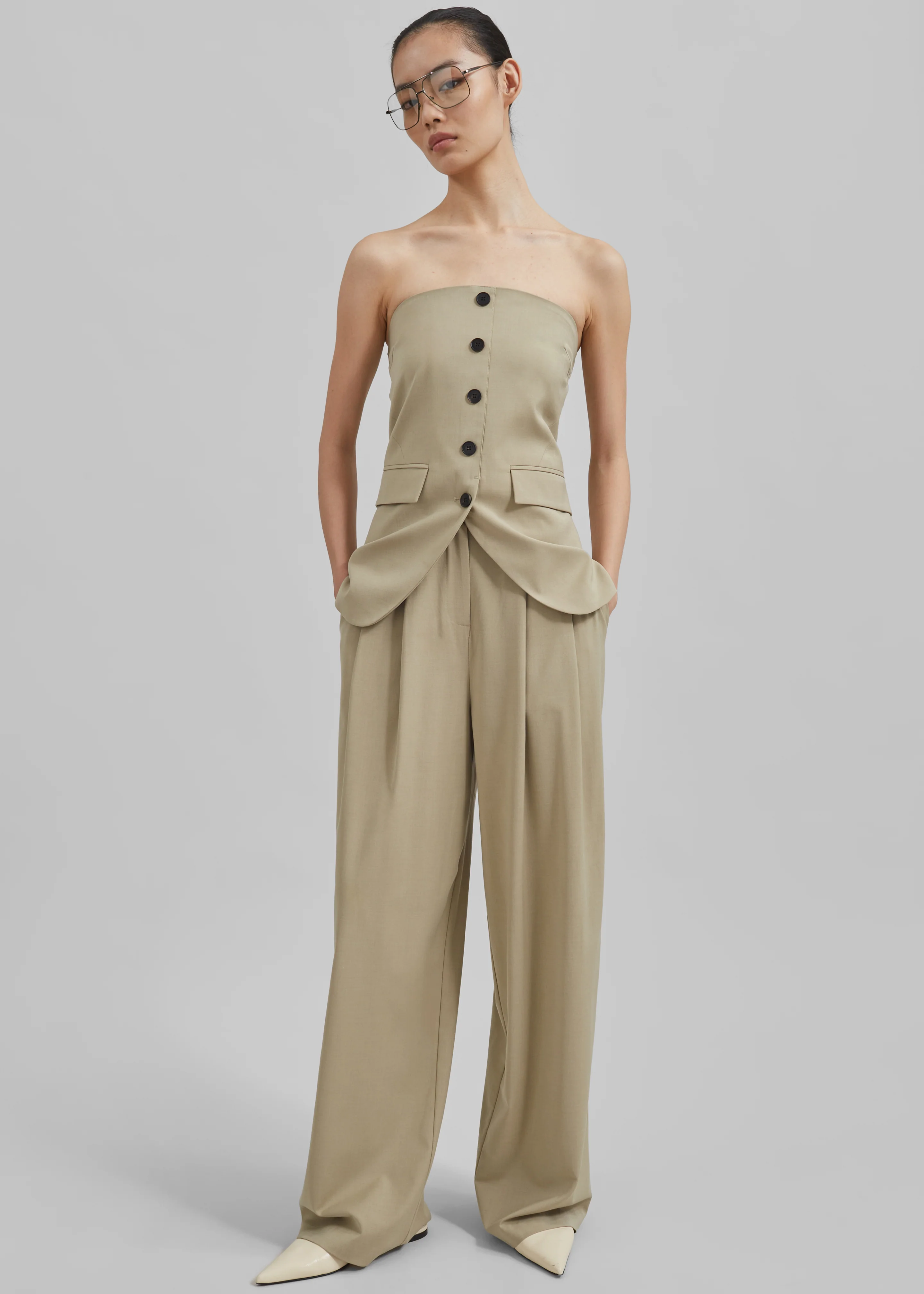 Livvy Strapless Vest - Beige - Image 5