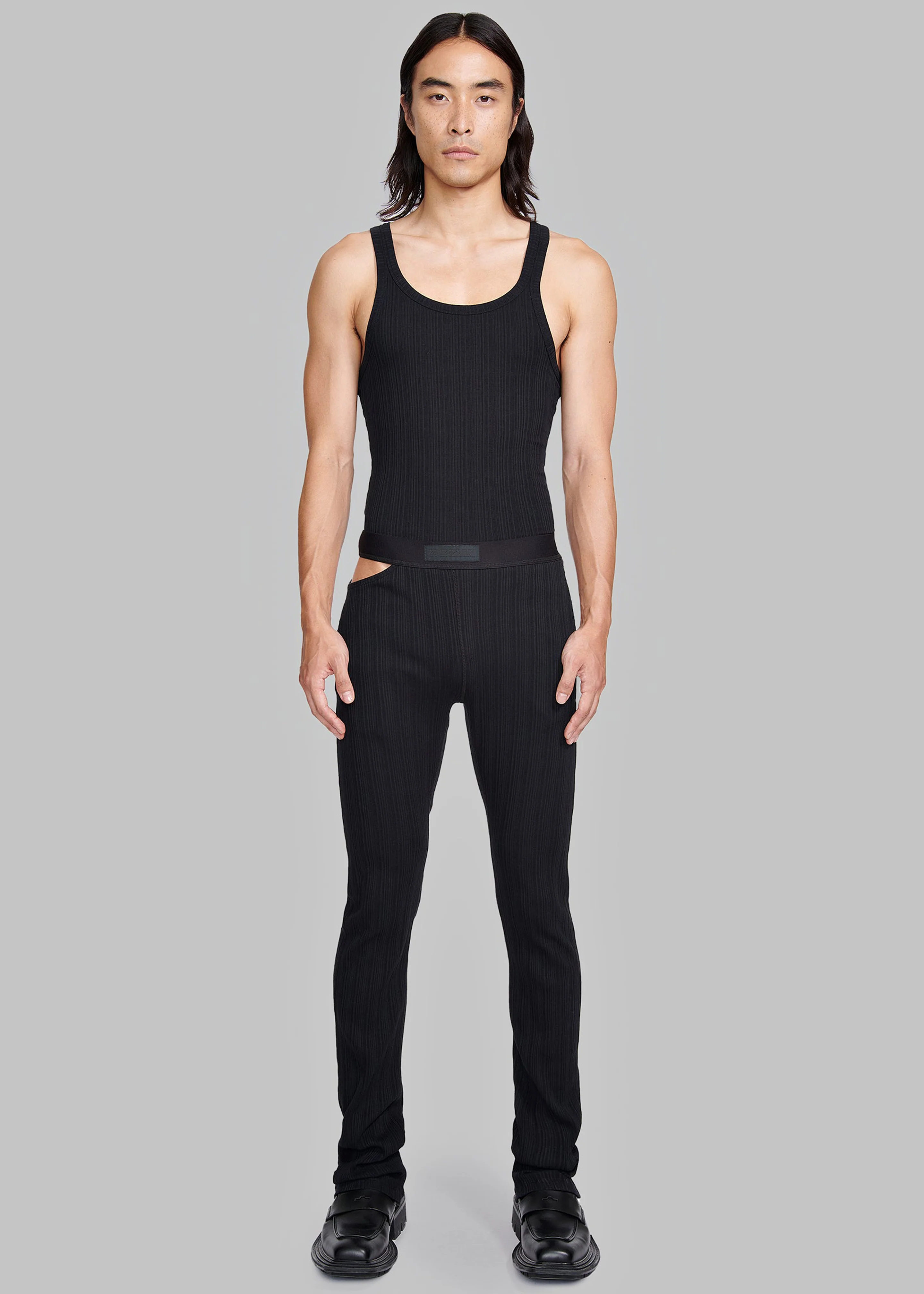 Louis Gabriel Nouchi Flared Loungewear Pants With Signature Opening - Black - Image 2