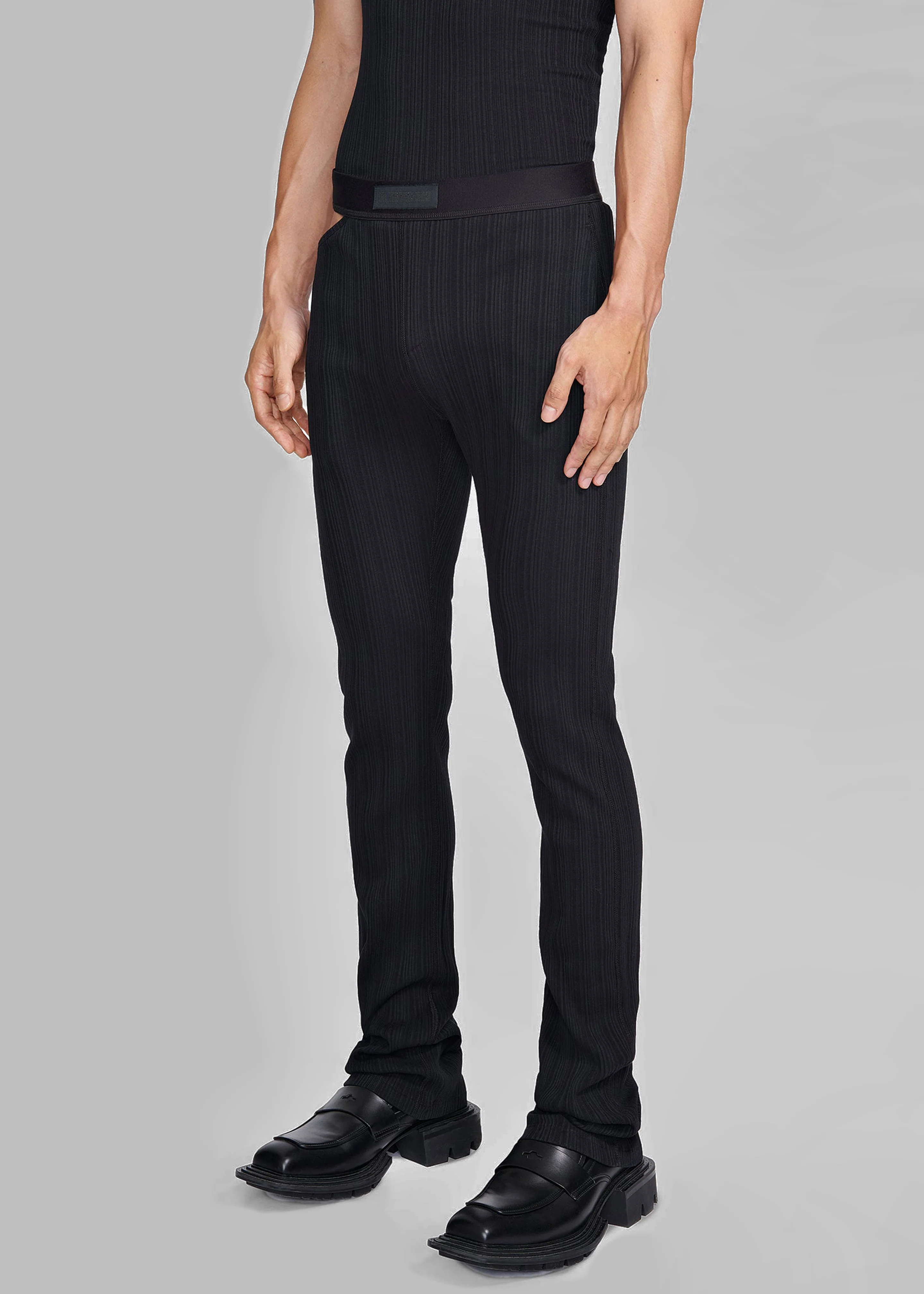 Louis Gabriel Nouchi Flared Loungewear Pants With Signature Opening - Black - Image 3