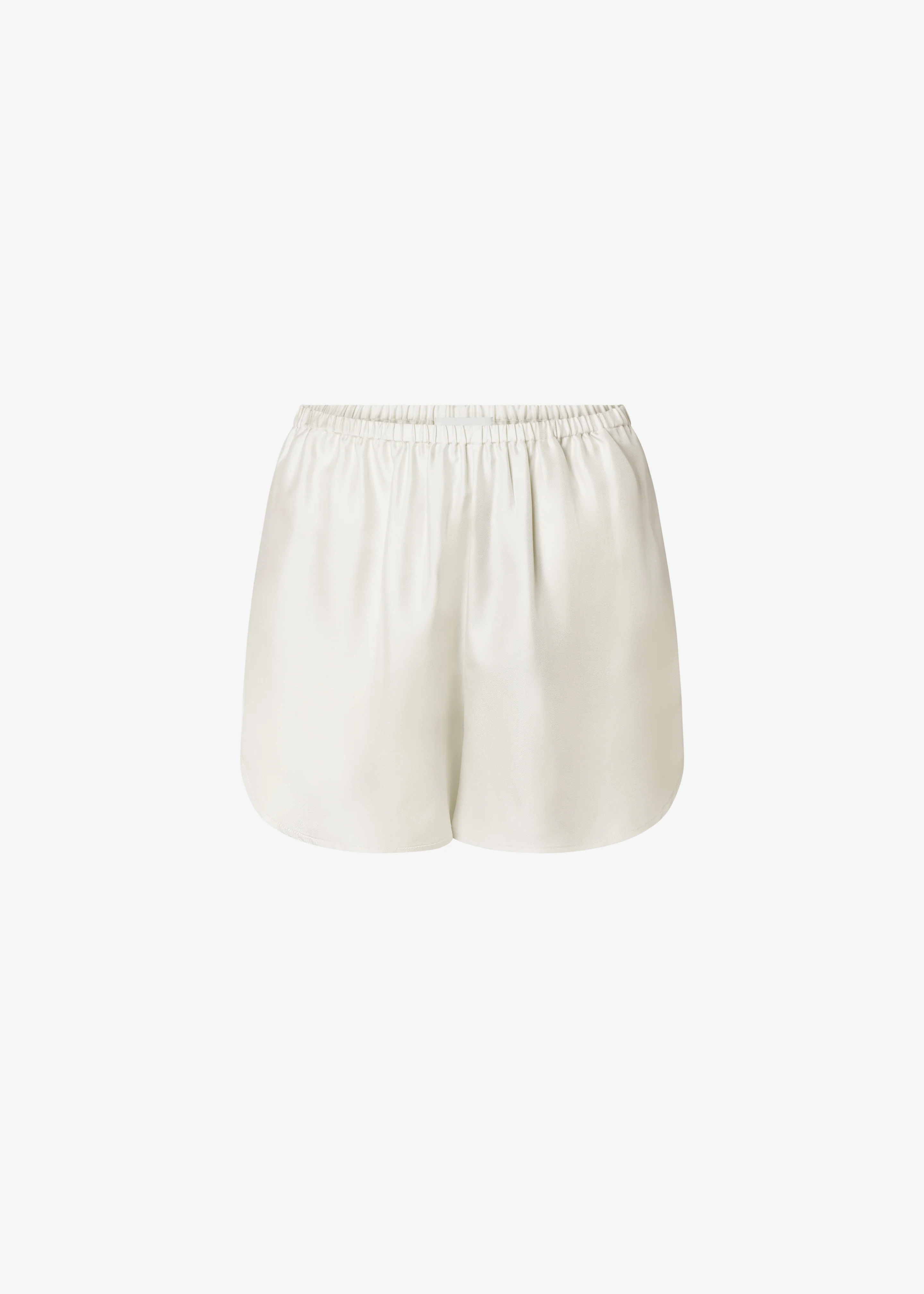Loulou de Saison Cabo Elasticated Silk Shorts - Ivory - Image 8