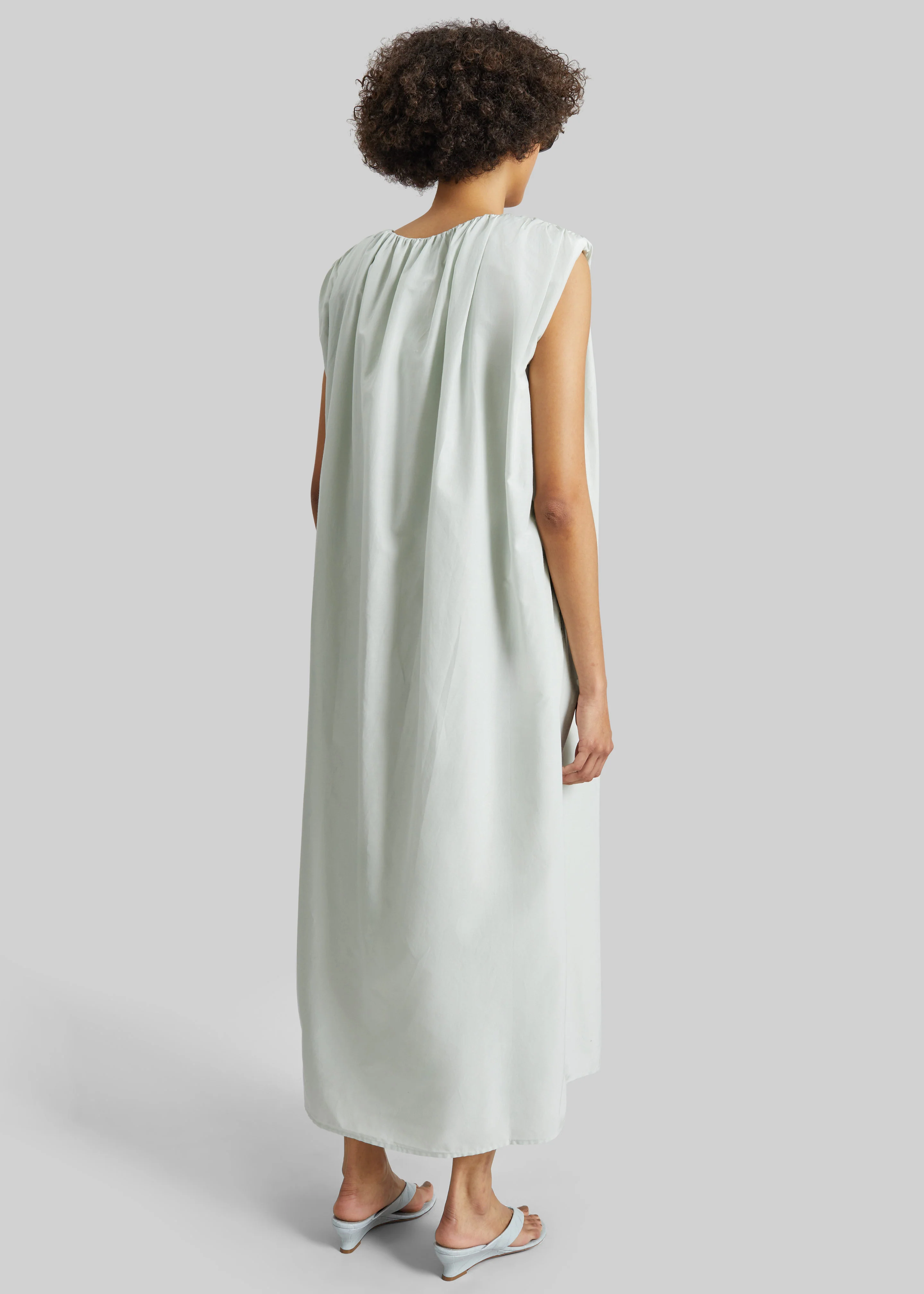 Loulou de Saison Cora Midi Cotton Silk Voile Dress - Mist - Image 4