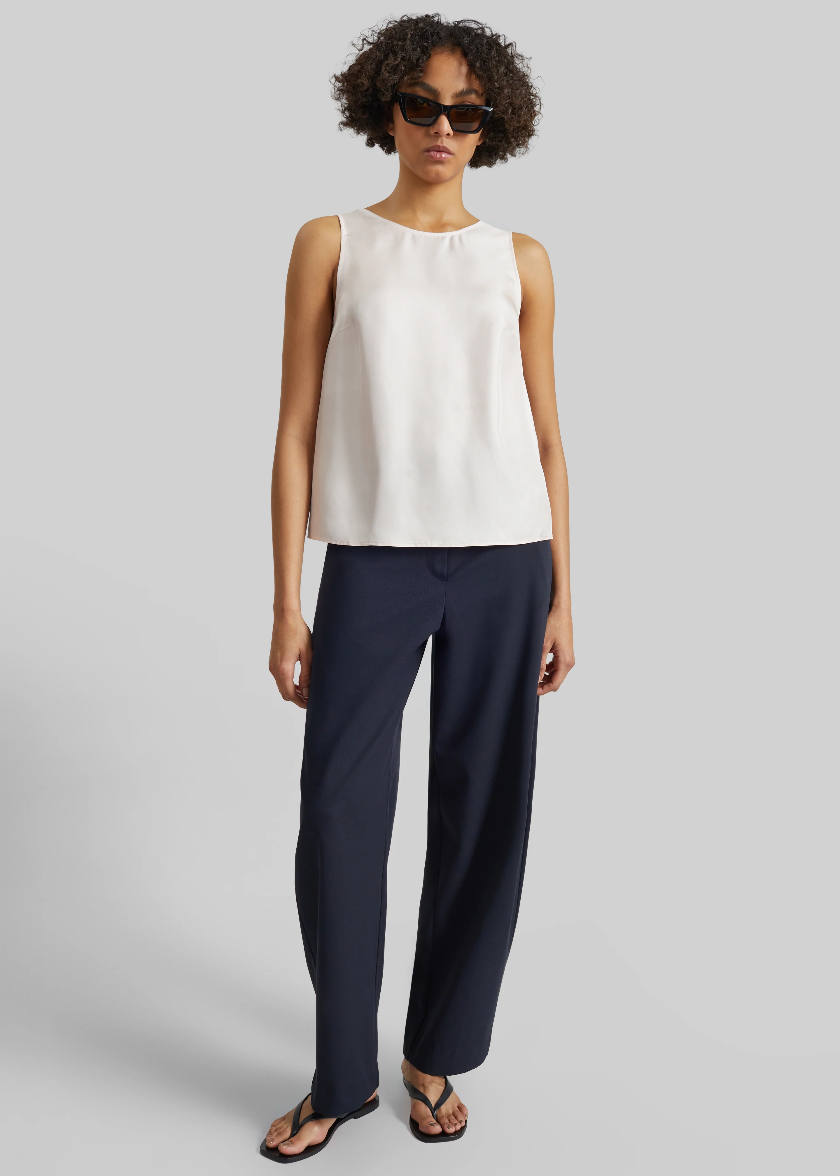 Loulou de Saison Gema Sleeveless Silk Top - Light Pink - Image 3