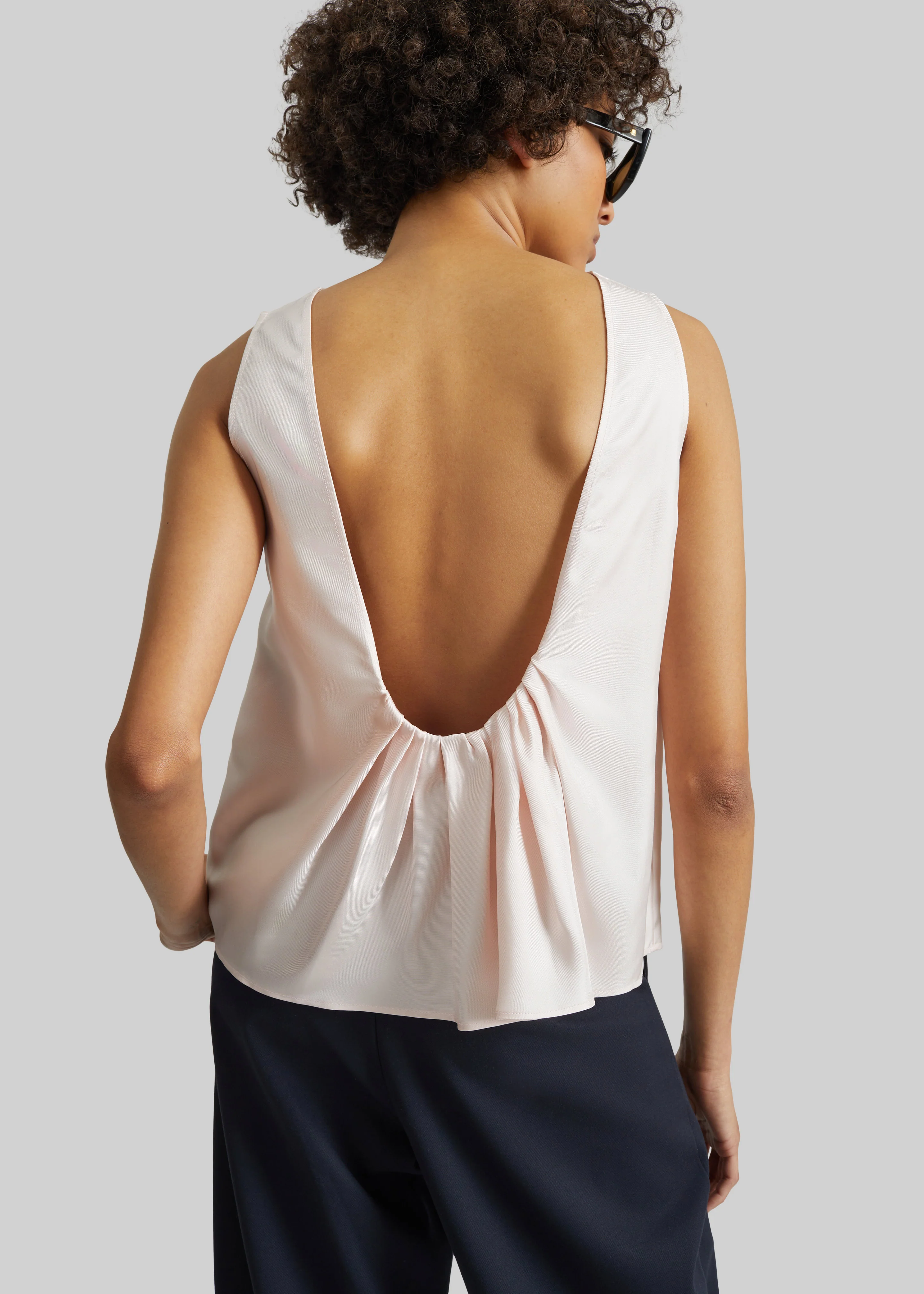 Loulou de Saison Gema Sleeveless Silk Top - Light Pink - Image 4