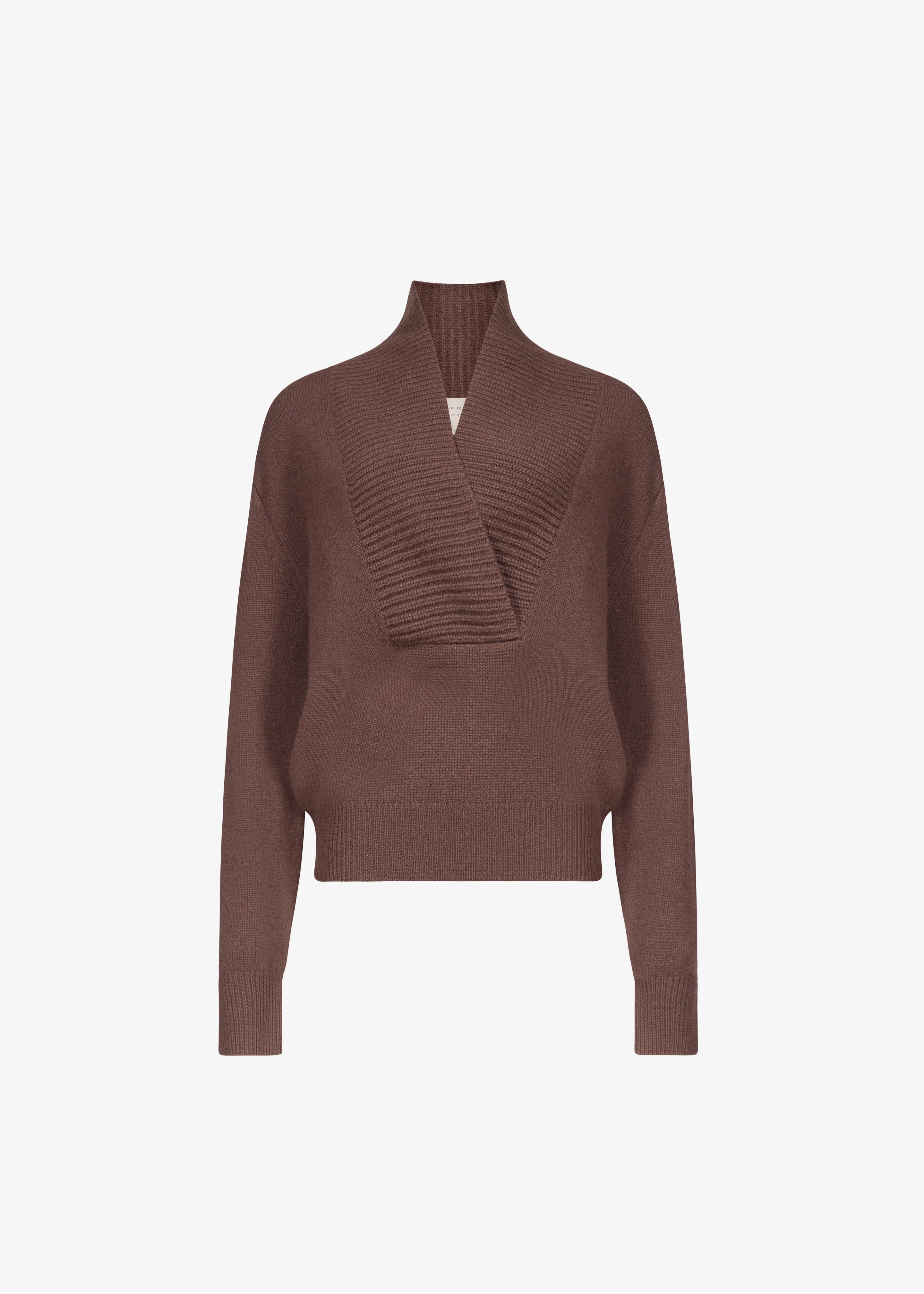Loulou de Saison Makela Cashmere V-Neck Sweater - Brown - Image 6