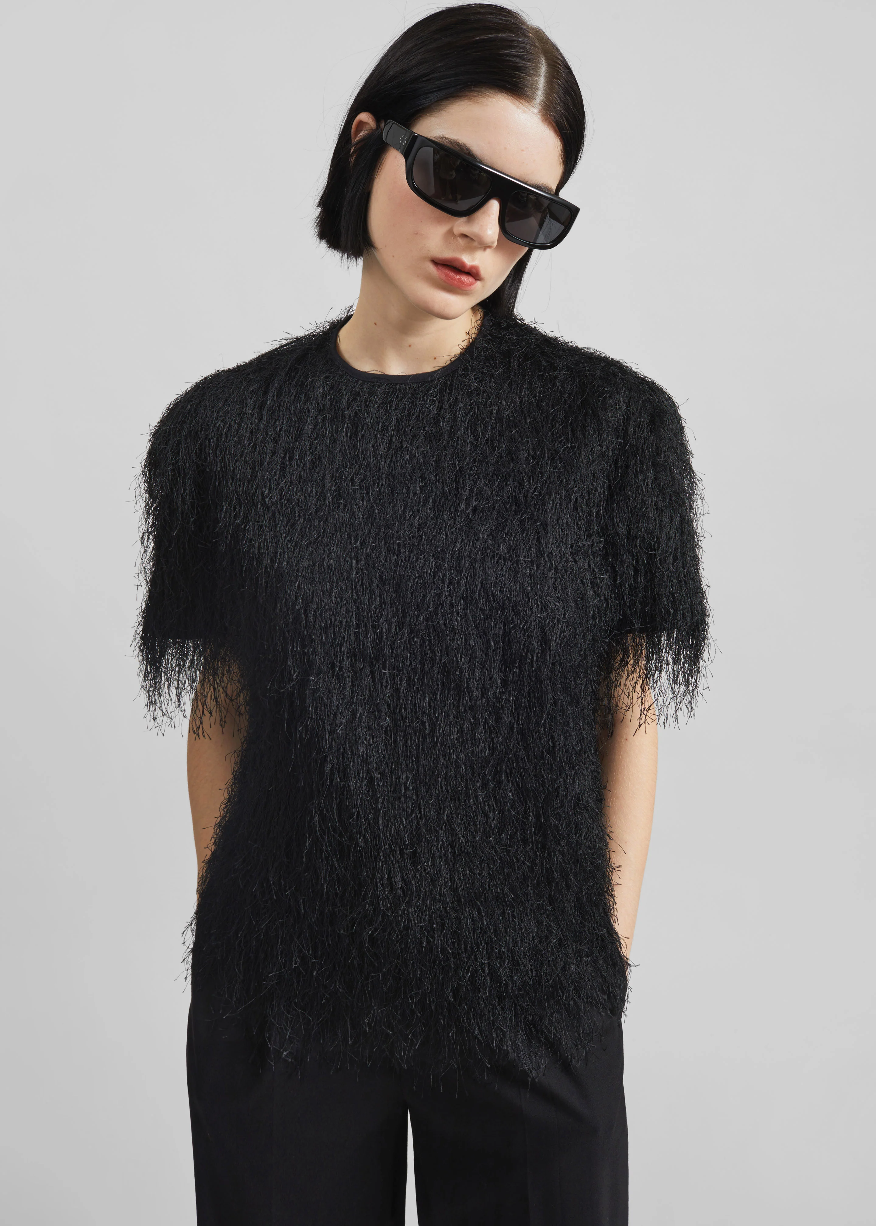 Loulou de Saison Zaro Short Sleeve Top - Black