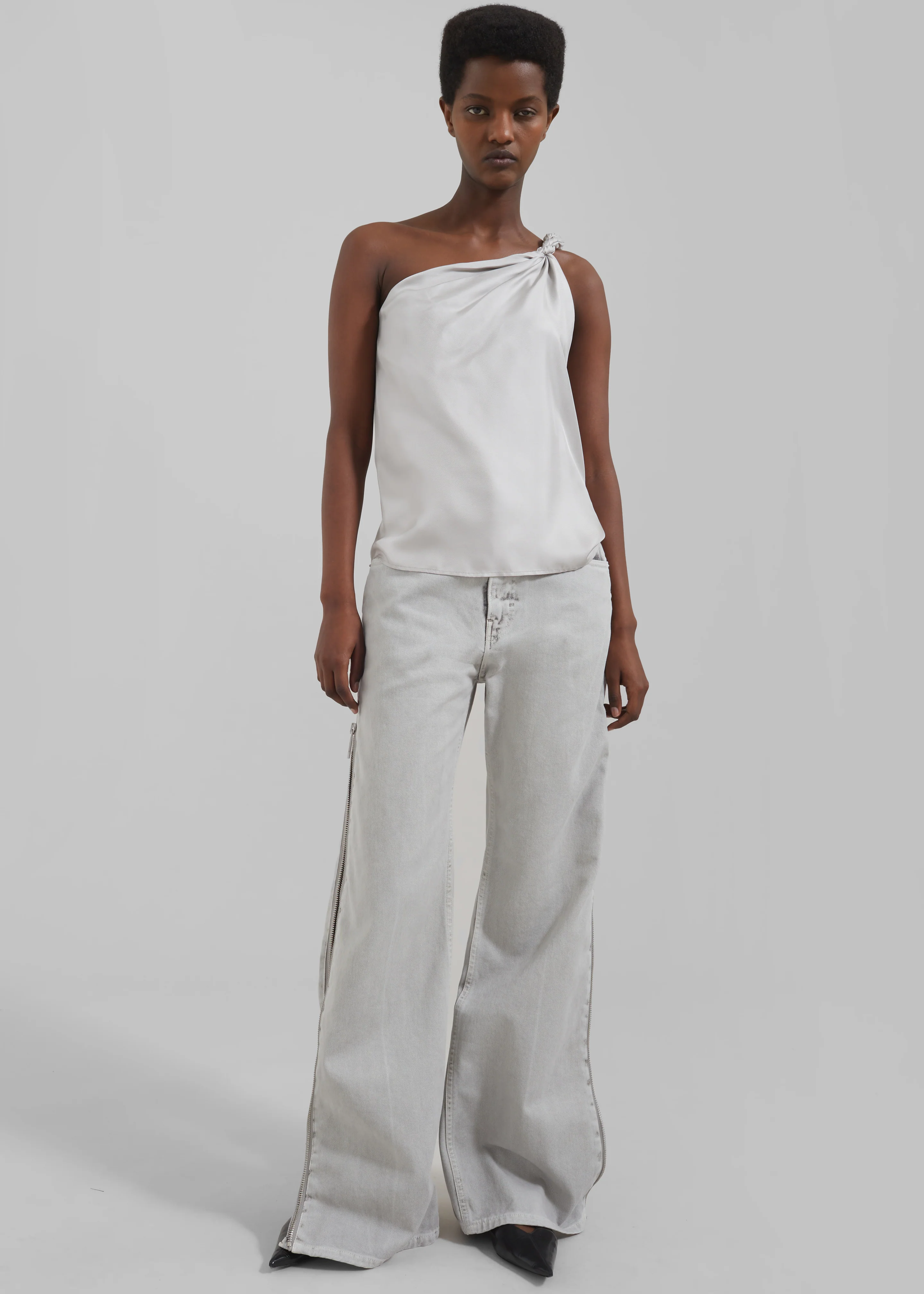 Loulou Studio Adiran Top - Silver Grey - Image 5